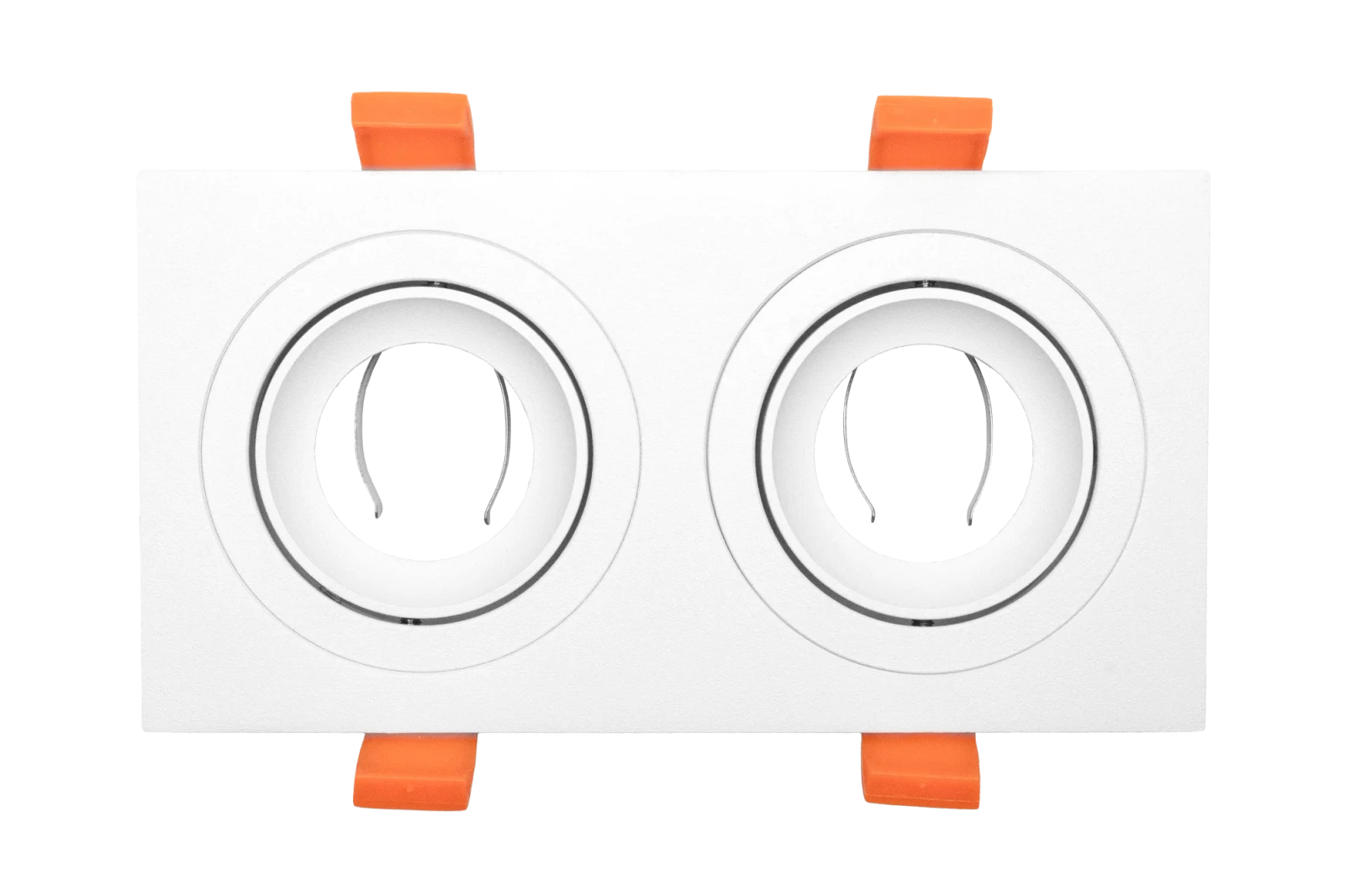 LED GU10 Inbouwspot Armatuur, Dubbel Vierkant, Kantelbaar, IP20, Wit