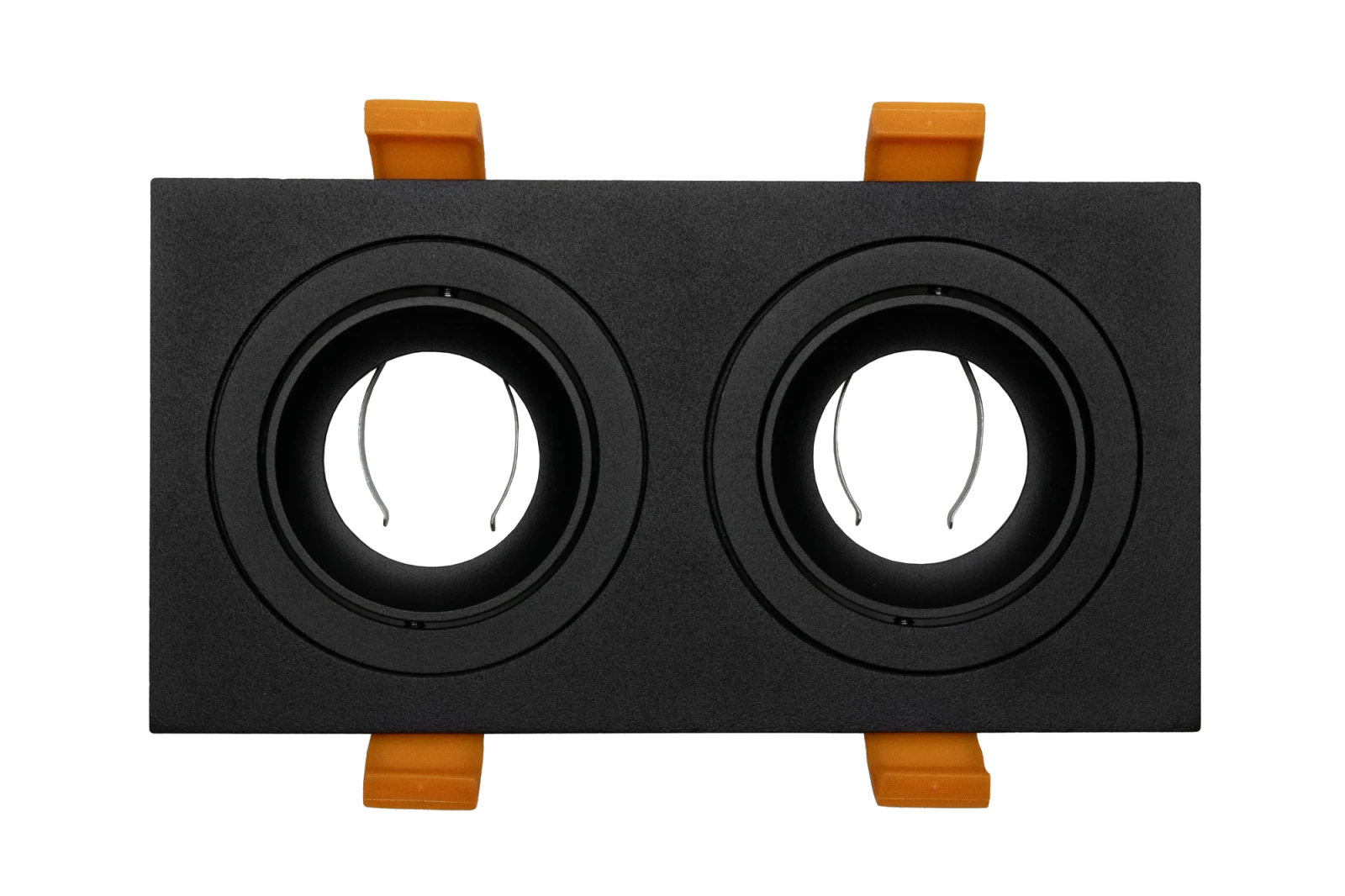 LED GU10 Inbouwspot Armatuur, Dubbel Vierkant, Kantelbaar, IP20, Mat Zwart