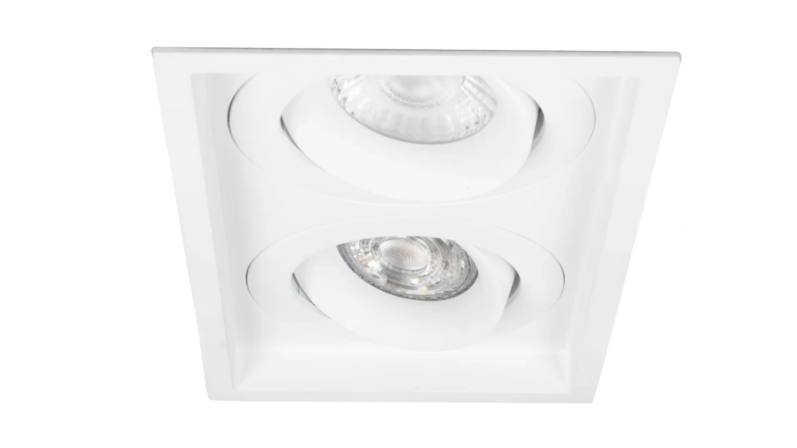 LED GU10 Inbouwspot Armatuur, Dubbel Vierkant, IP20, Mat Wit