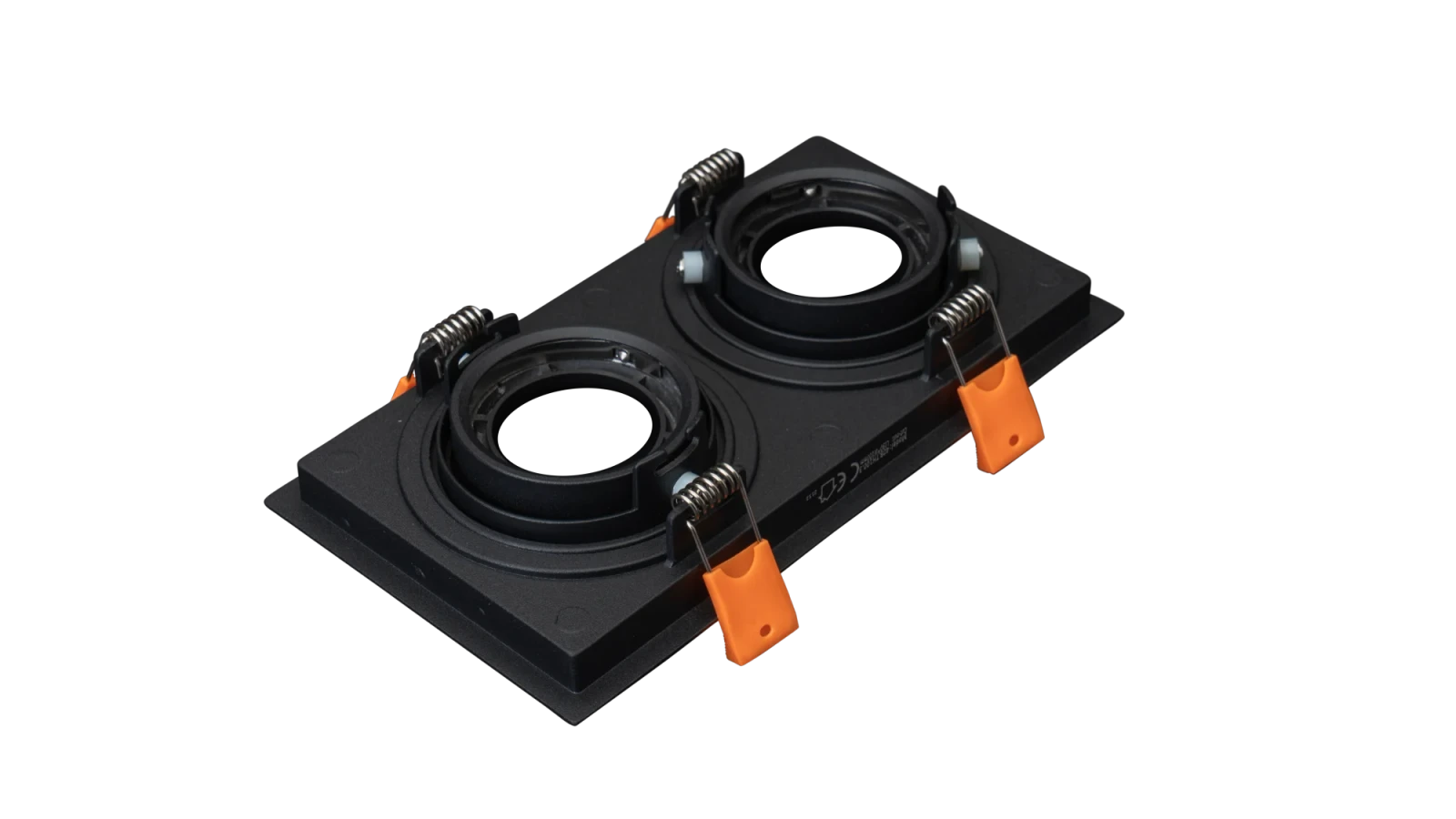 LED GU10 Inbouwspot Armatuur, Dubbel Vierkant, Mat Zwart
