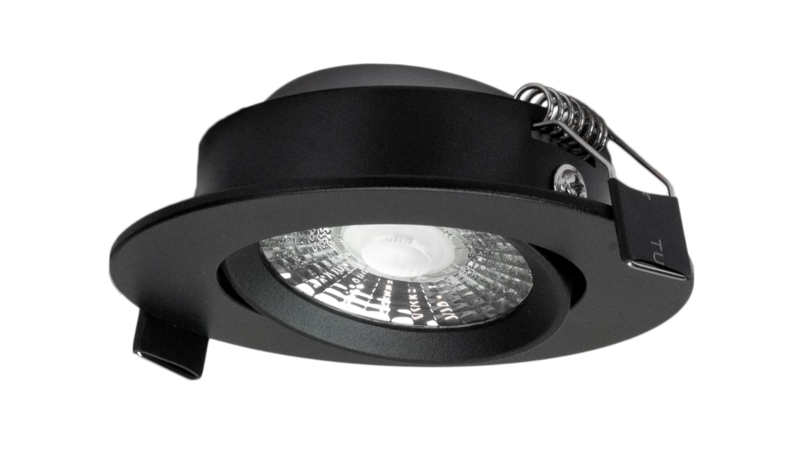 LED Inbouwspot, Rond, 5W/8W, 4CCT, 2700K/3000K/4000K/6500K, IP54 front, Dimbaar, Zwart