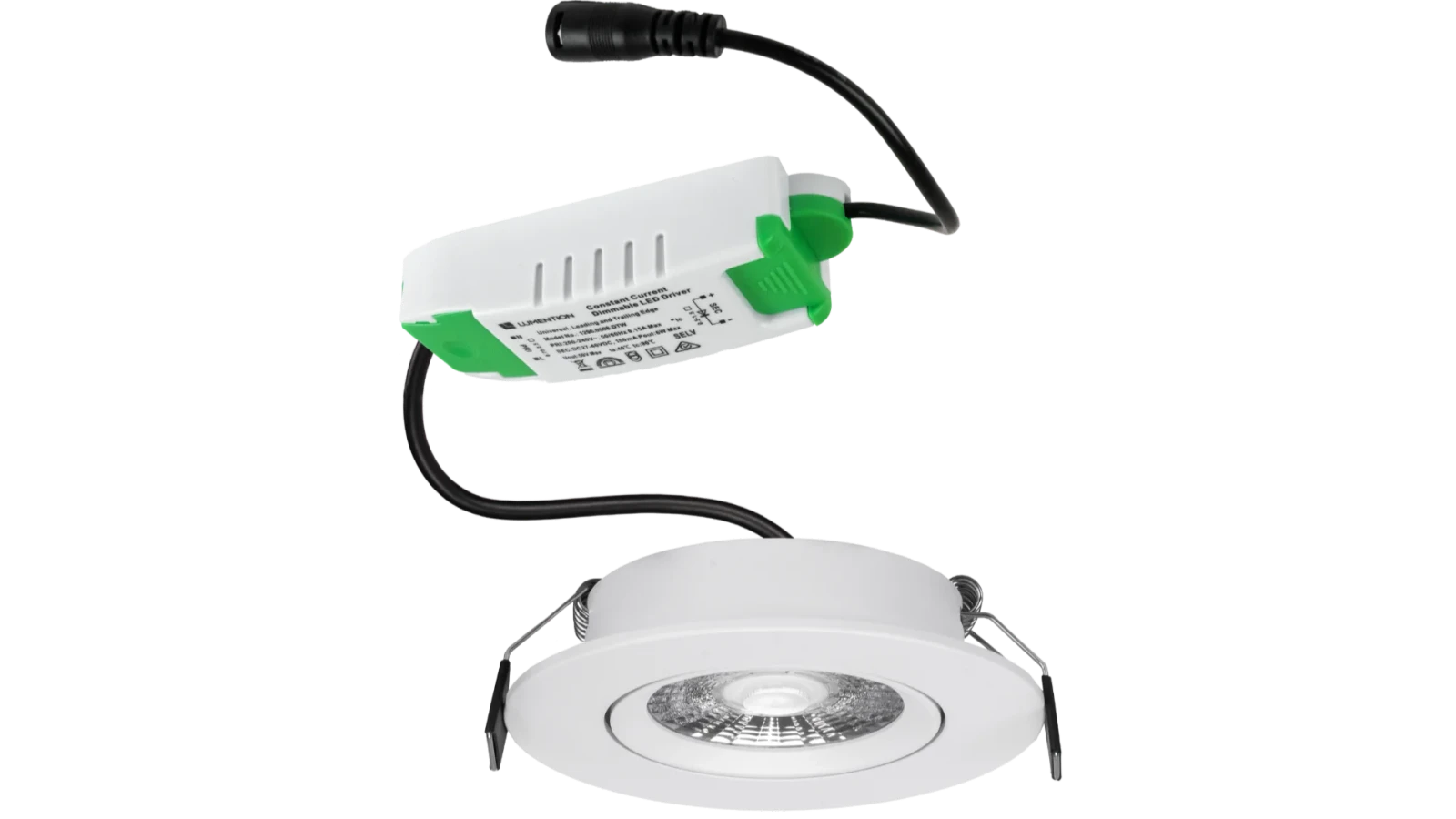 LED Inbouwspot, Rond, 6W, Dim to Warm, 1800K-3000K, IP54 front, Dimbaar, Wit