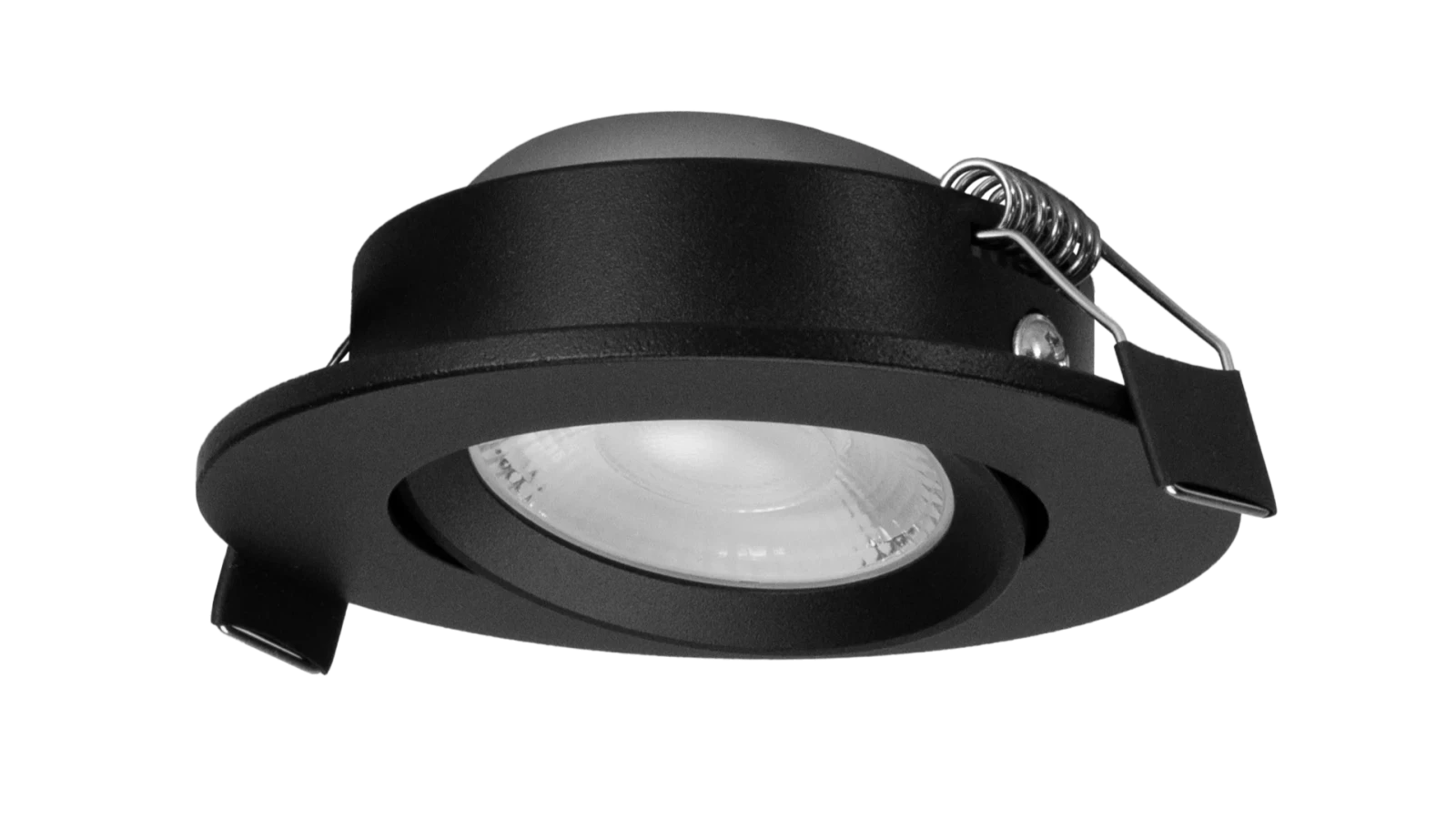 LED Inbouwspot, Rond, 6W, Dim to Warm, 1800K-3000K, IP54 front, Dimbaar, Zwart