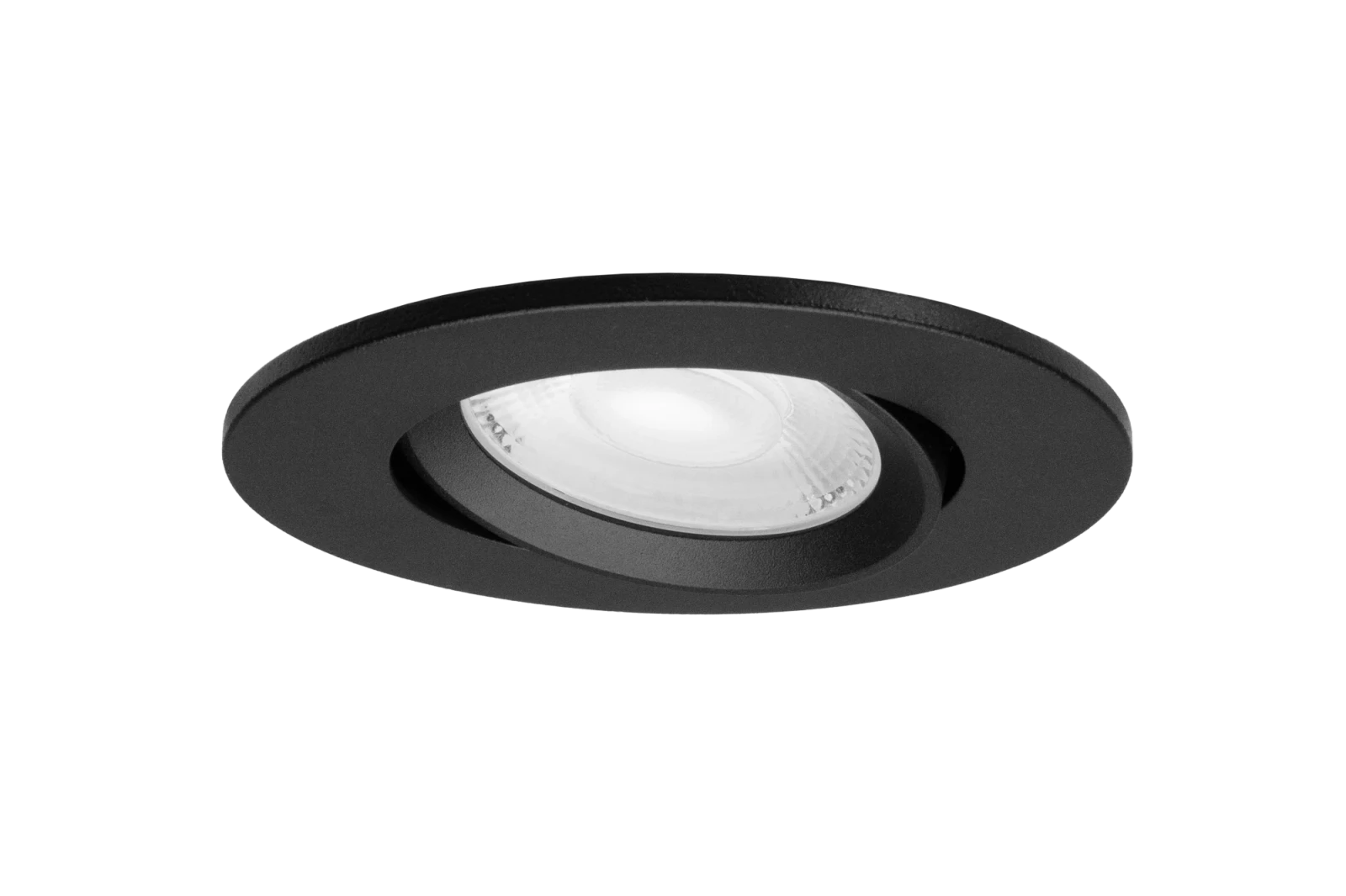 LED Inbouwspot, Rond, 6W, Dim to Warm, 1800K-3000K, IP54 front, Dimbaar, Zwart