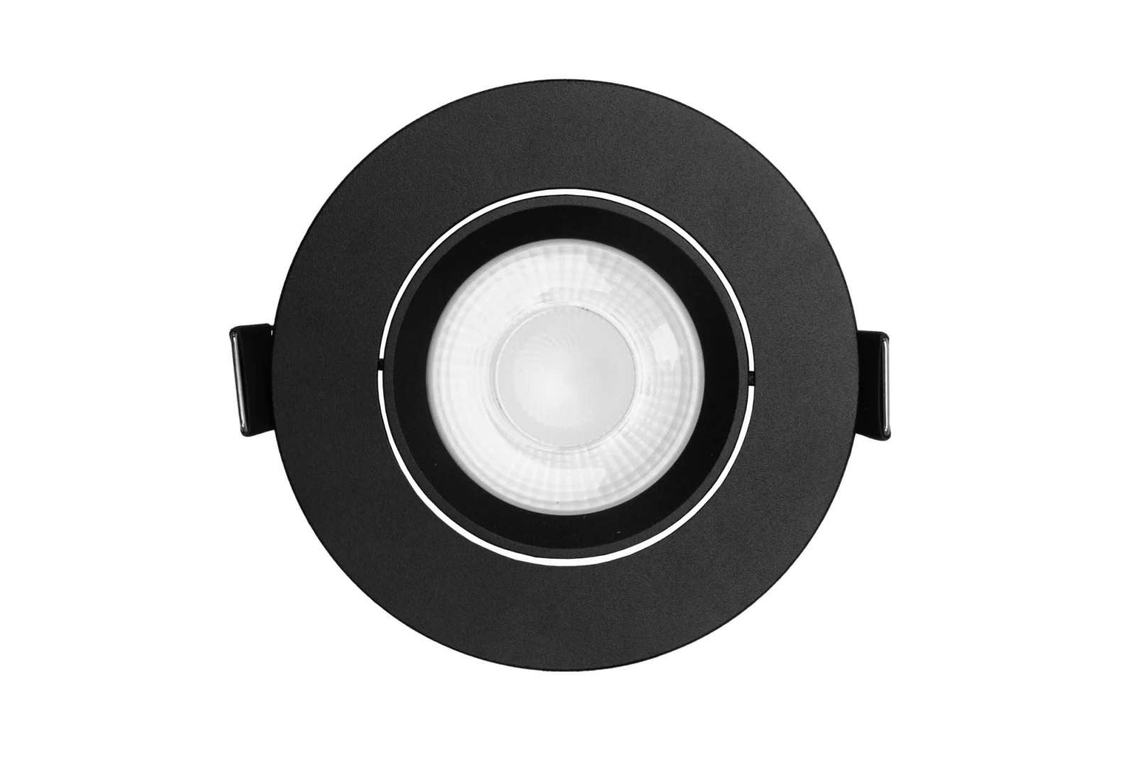LED Inbouwspot, Rond, 6W, Dim to Warm, 1800K-3000K, IP54 front, Dimbaar, Zwart
