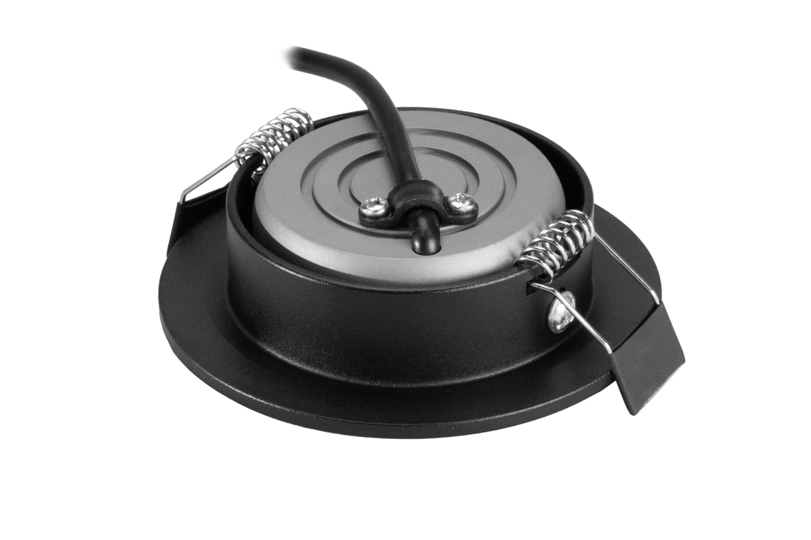LED Inbouwspot, Rond, 6W, Dim to Warm, 1800K-3000K, IP54 front, Dimbaar, Zwart