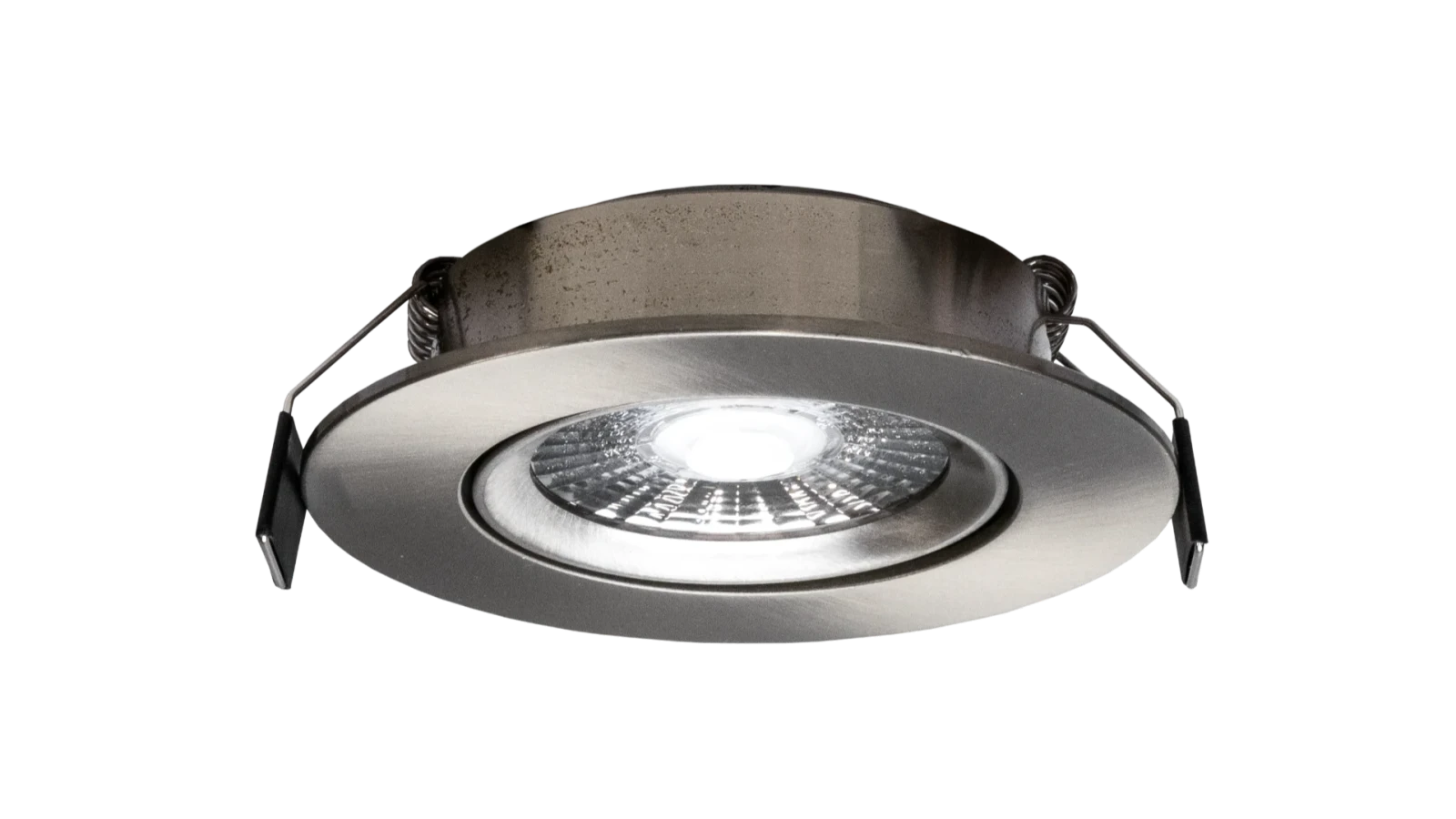 LED Inbouwspot, Rond, 6W, Dim to Warm, 1800K-3000K, IP54 front, Dimbaar, Satijn nikkel