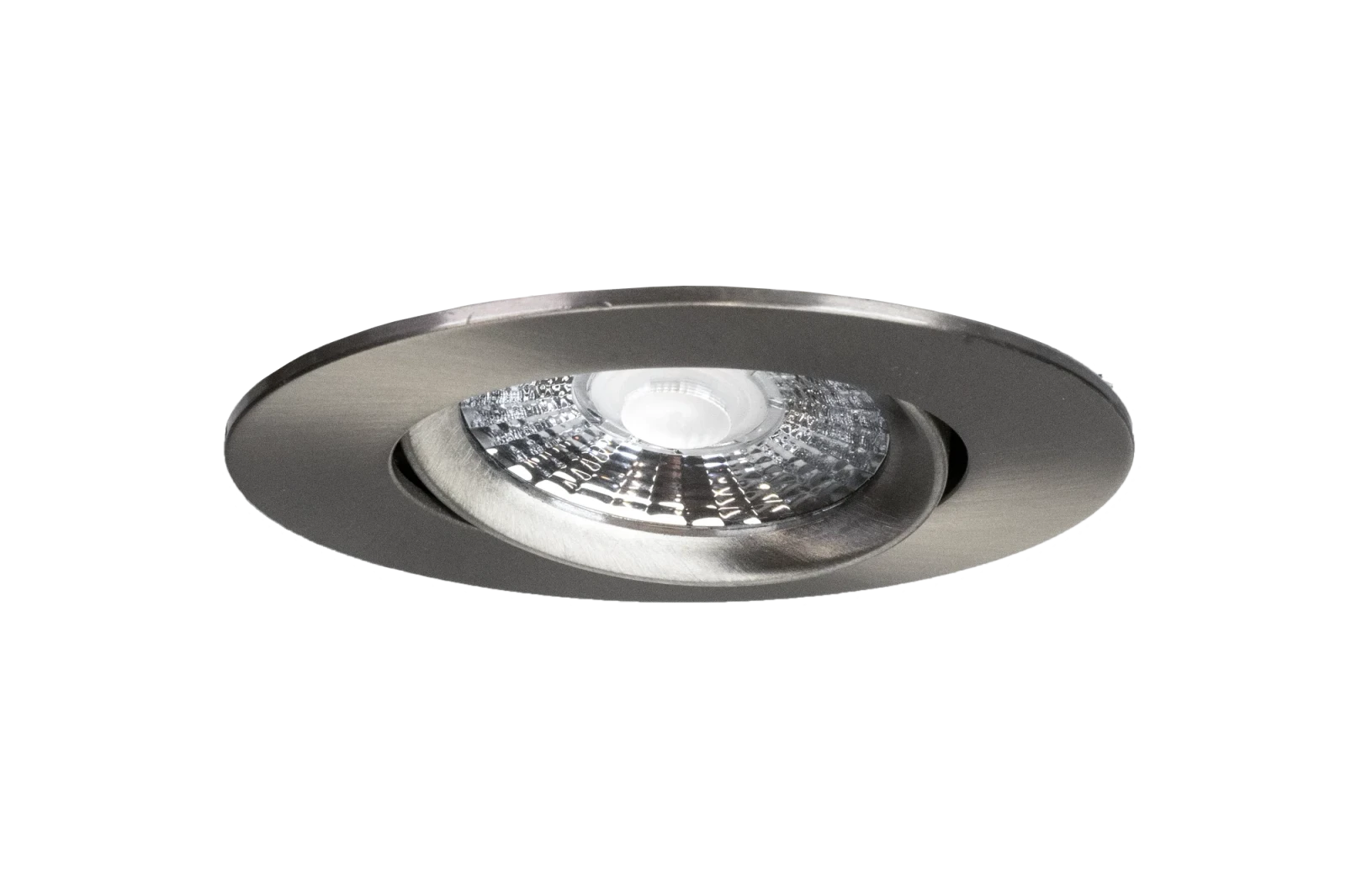 LED Inbouwspot, Rond, 6W, Dim to Warm, 1800K-3000K, IP54 front, Dimbaar, Satijn nikkel