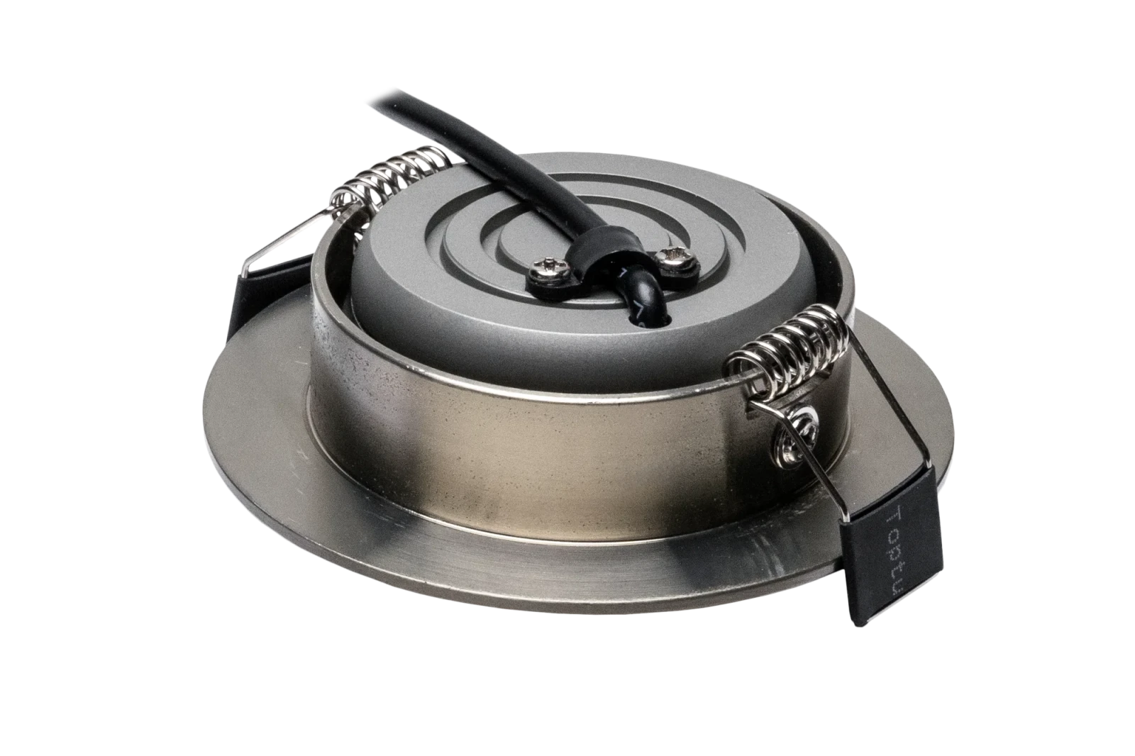 LED Inbouwspot, Rond, 6W, Dim to Warm, 1800K-3000K, IP54 front, Dimbaar, Satijn nikkel