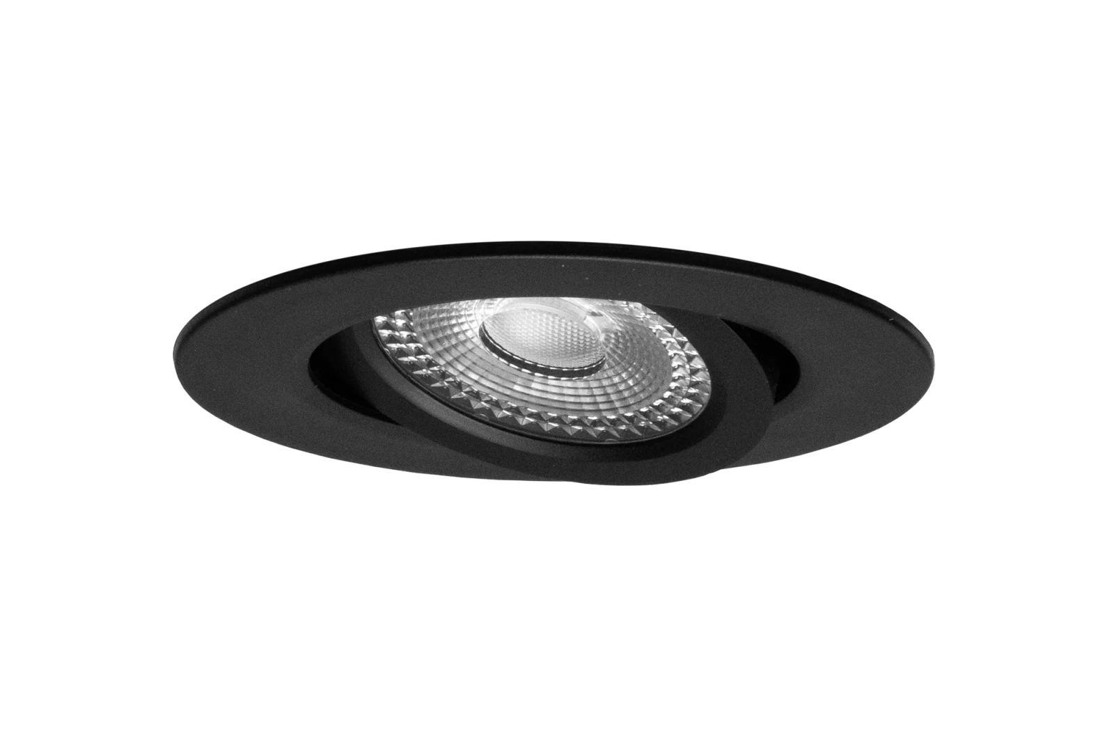 LED Inbouwspot, 2700K Warm Wit, Rond, Zwart, Dimbaar, IP44
