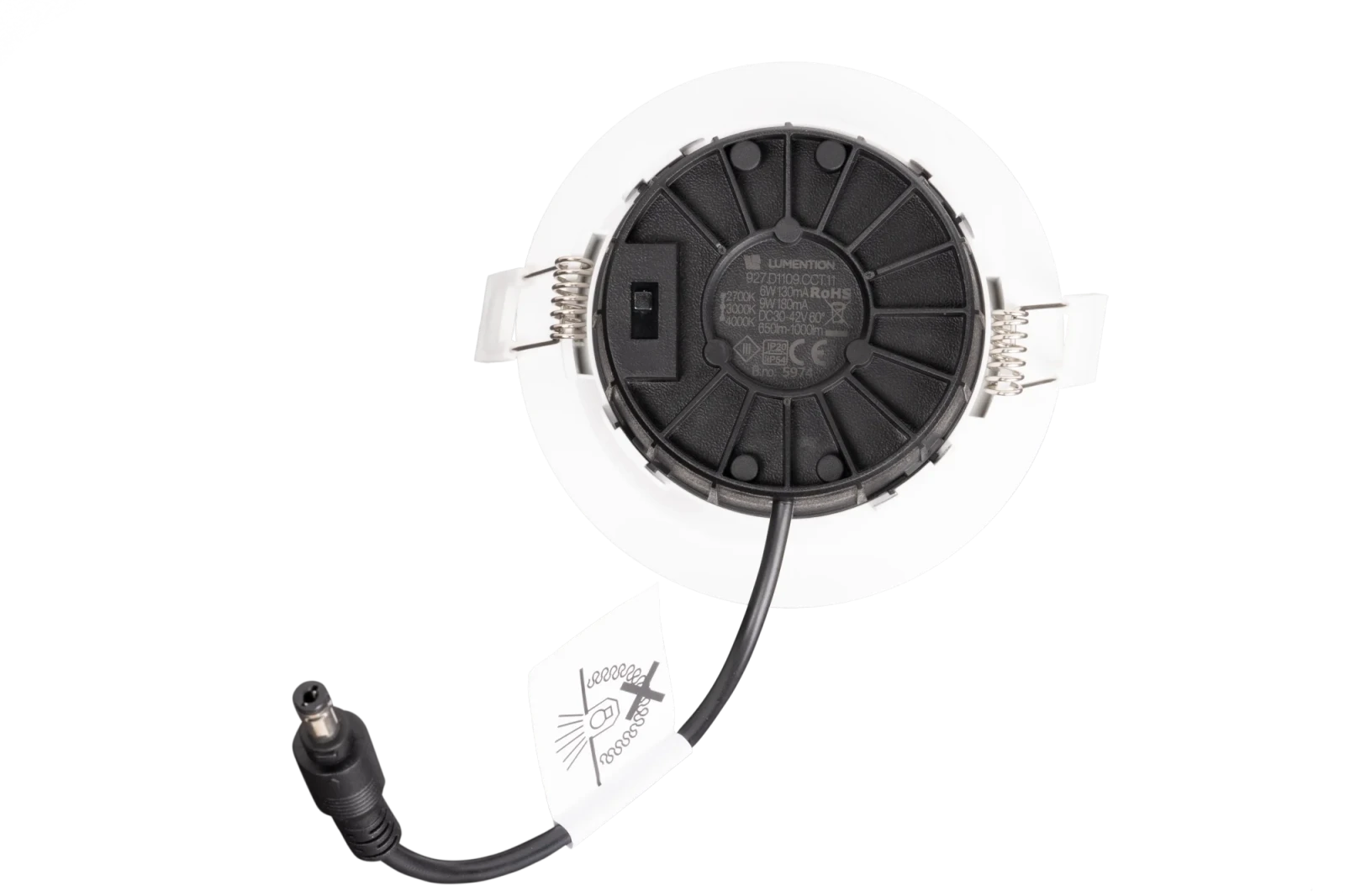 LED Inbouw Downlight, 6–9W, 2700K/3000K/4000K, Dimbaar, Rond, IP54, Wit, Zwart Reflector