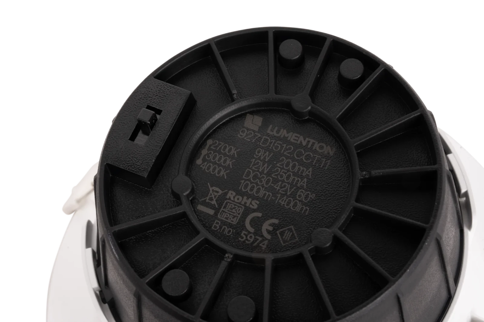 LED Inbouw Downlight, 9–12W, 2700K/3000K/4000K, Dimbaar, Rond, IP54, Wit, Zwart Reflector