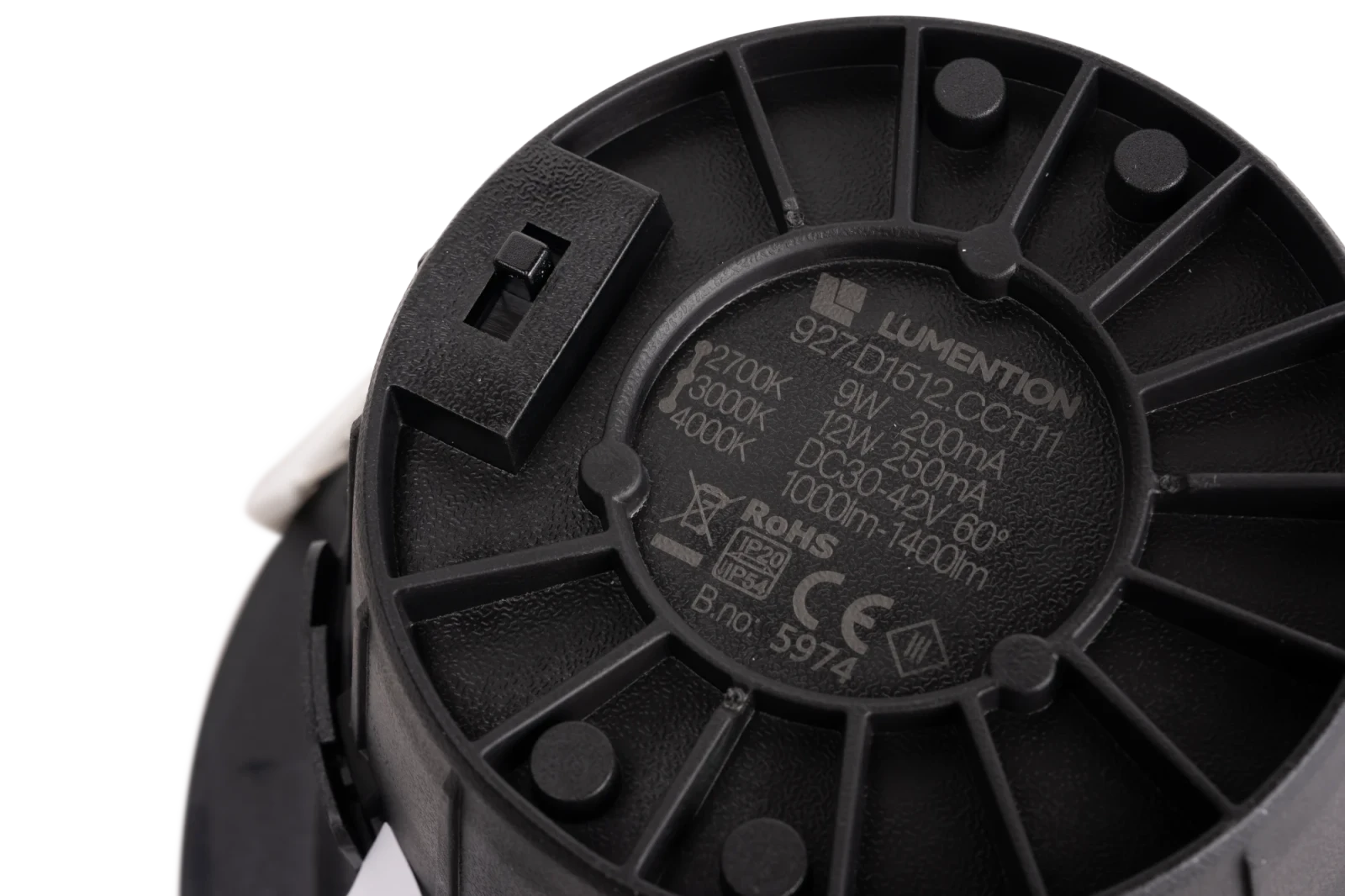 LED Inbouw Downlight, 9–12W, 2700K/3000K/4000K, Dimbaar, Rond, IP54, Zwart, Aluminium Reflector