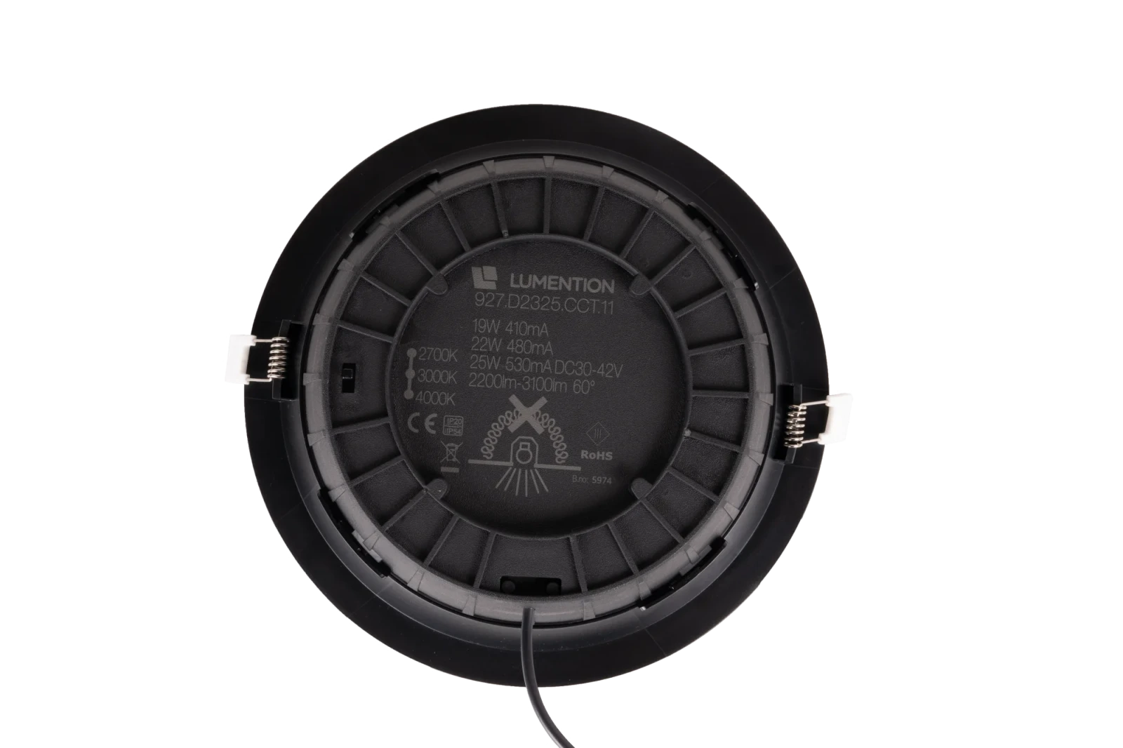 LED Downlight, 19–22–25W, CCT, Rond, IP54, Dimbaar, Wit