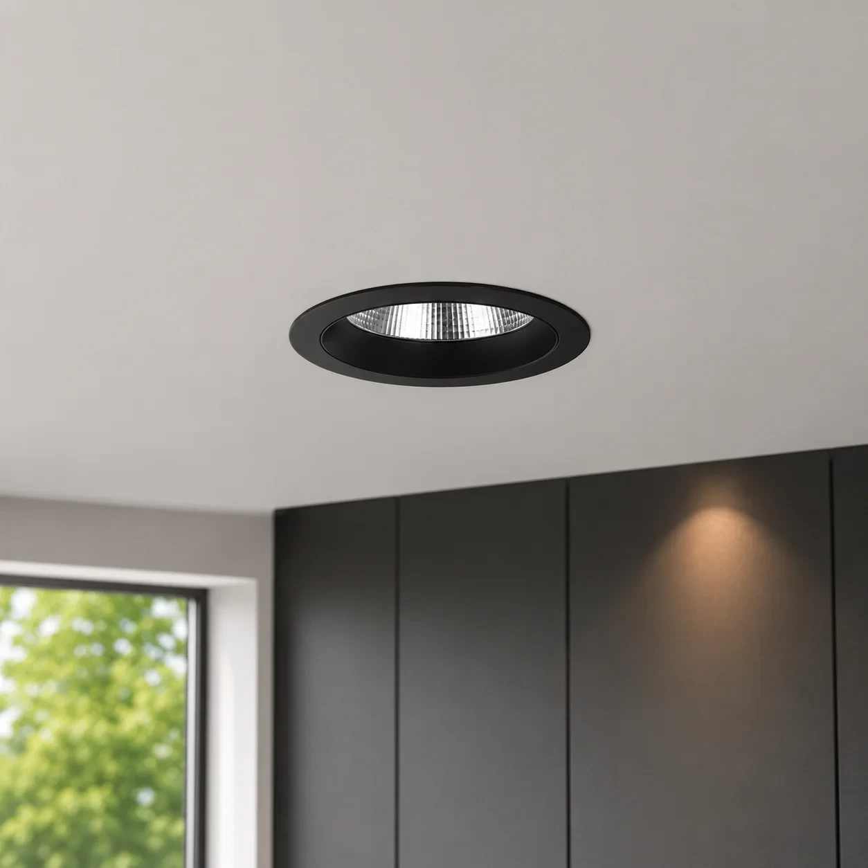 LED Downlight, 19–22–25W, CCT, Rond, IP54, Dimbaar, Zwart