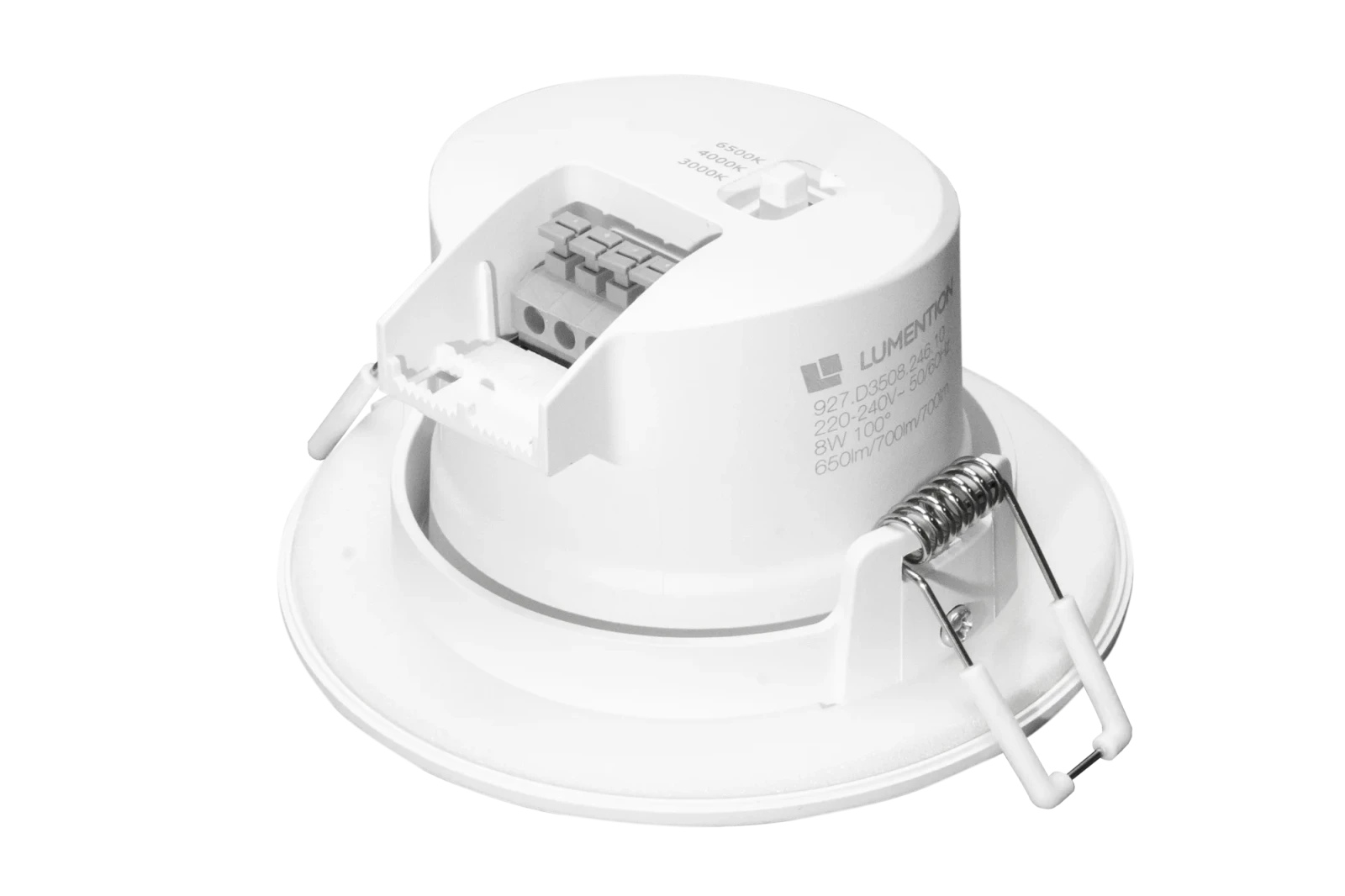 LED Inbouwspot met Bewegingssensor, 8W, 3000K/4000K/6500K, Rond, IP54, Wit