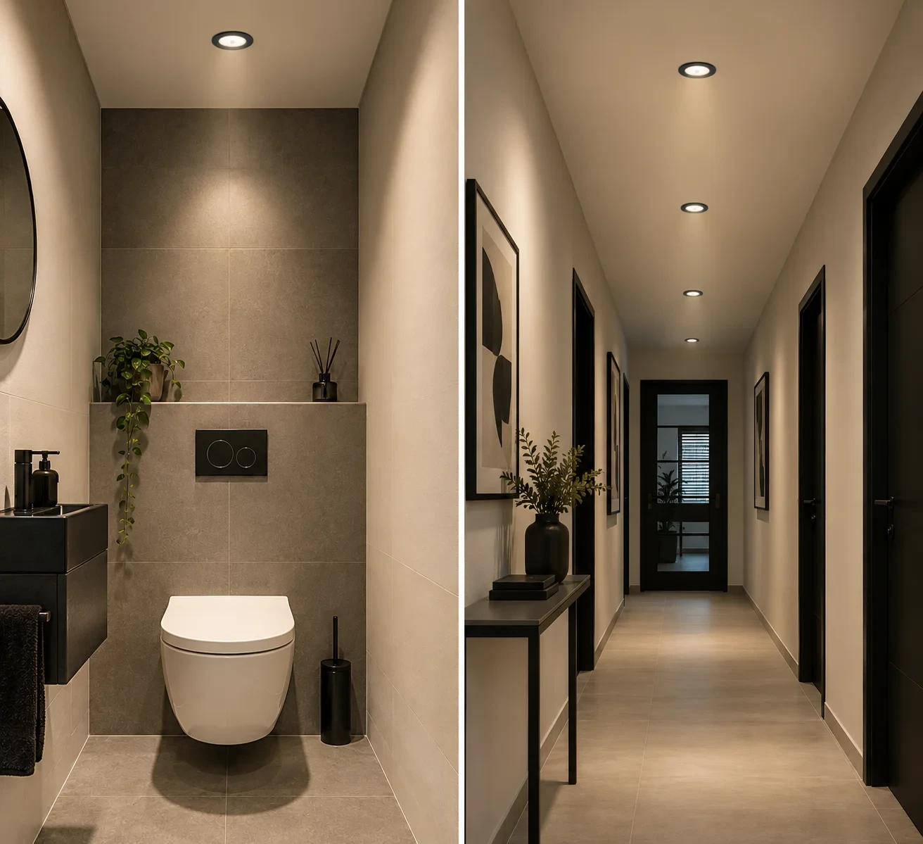 LED Inbouwspot met Bewegingssensor, 8W, 3000K/4000K/6500K, Rond, IP54, Zwart