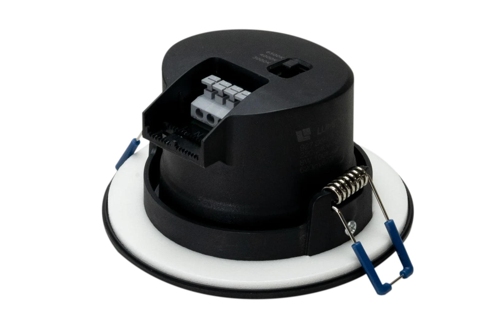 LED Inbouwspot met Bewegingssensor, 8W, 3000K/4000K/6500K, Rond, IP54, Zwart