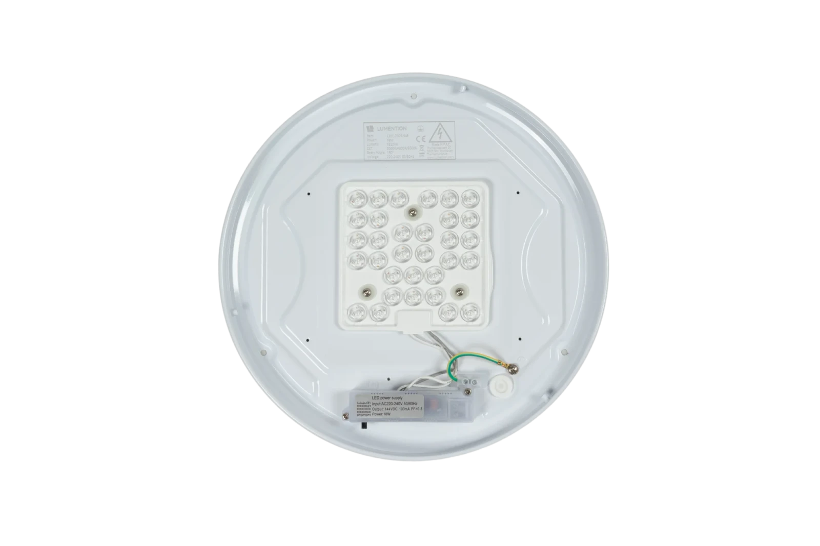 LED Wand- en Plafondarmatuur, 18W, 3CCT, 3000K/4000K/6000K, 1820lm, IP20, Wit