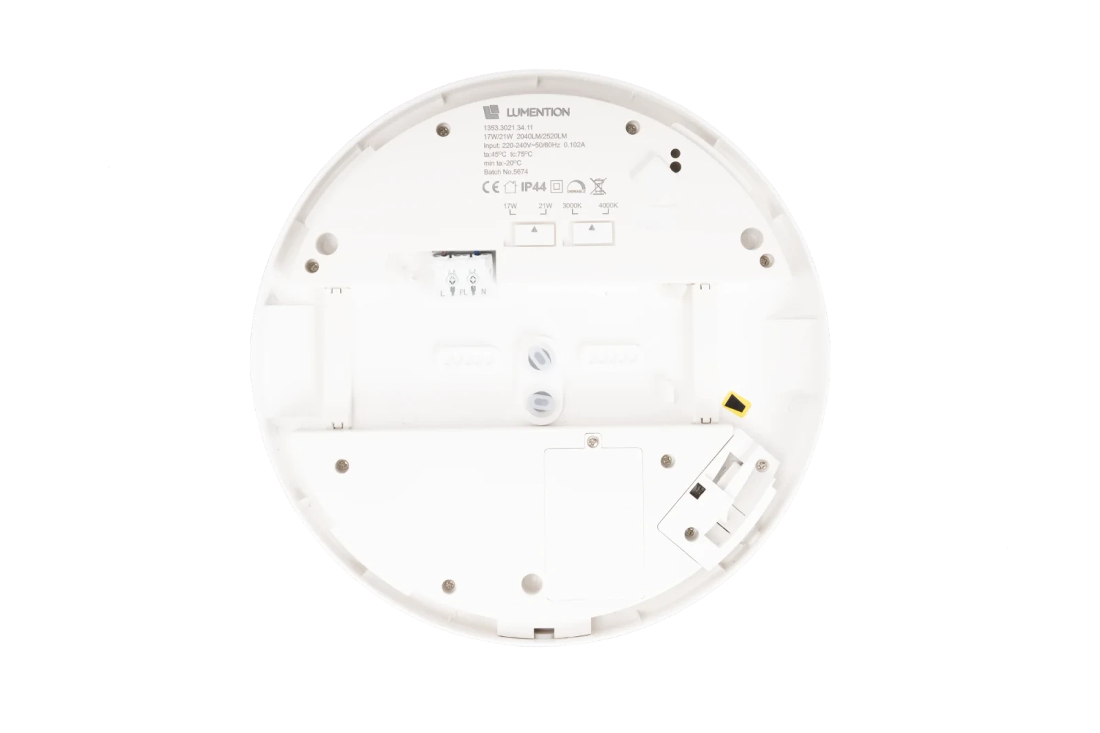 LED Wand- en Plafondarmatuur, 17-21W, 3CCT, IP54, Wit