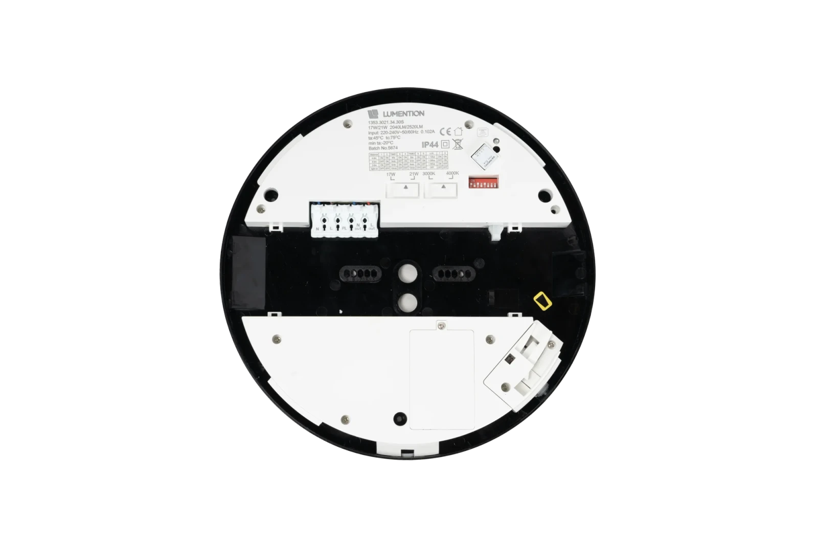 LED Wand- en Plafondarmatuur, 17–21W, Sensor, Noodunit, 3000K/4000K, IP44, Zwart