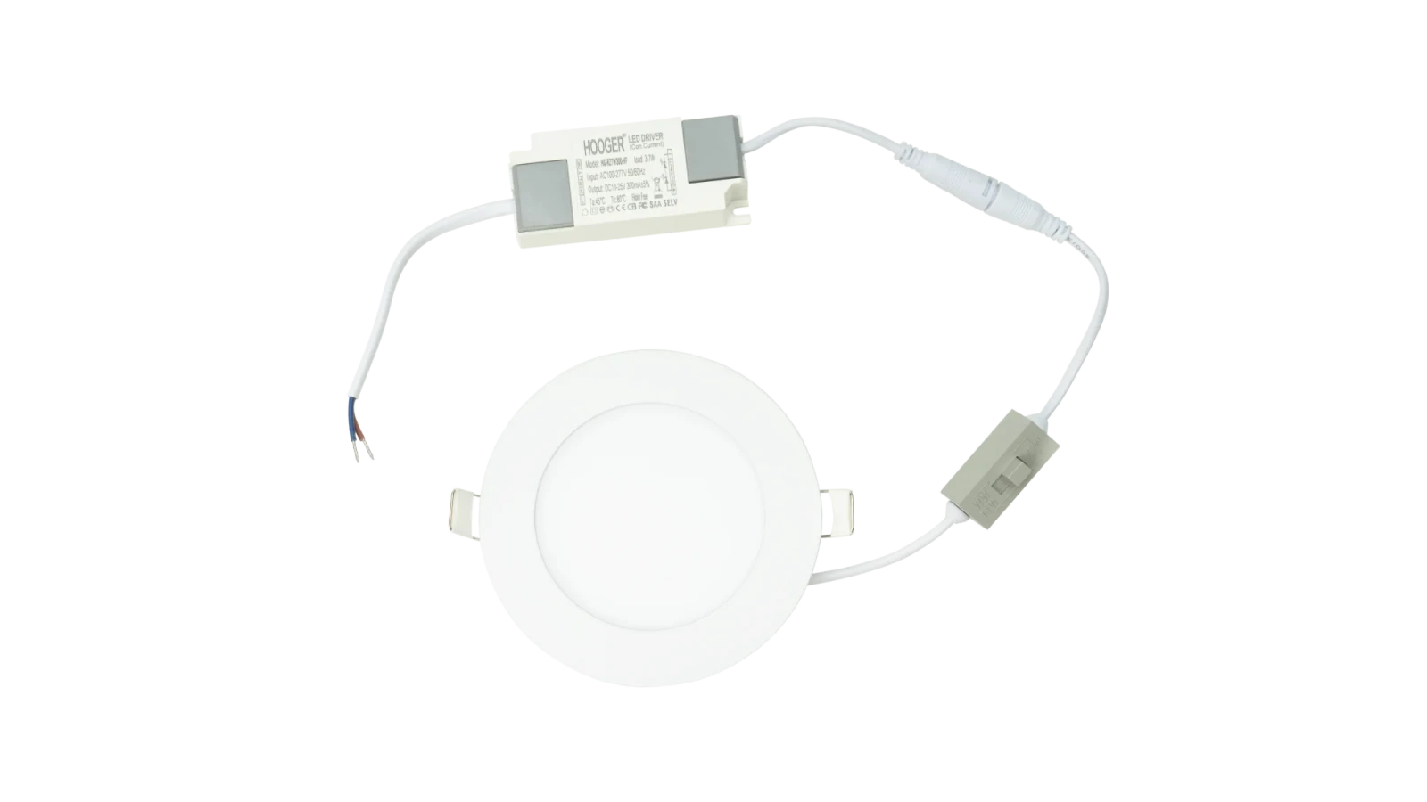 LED Slim Paneel, 6W, 3CCT, Rond, IP20, Wit