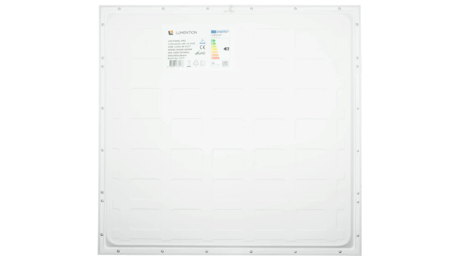 LED Backlight Paneel, 36W, 60x60cm, Incl. EU Snoer