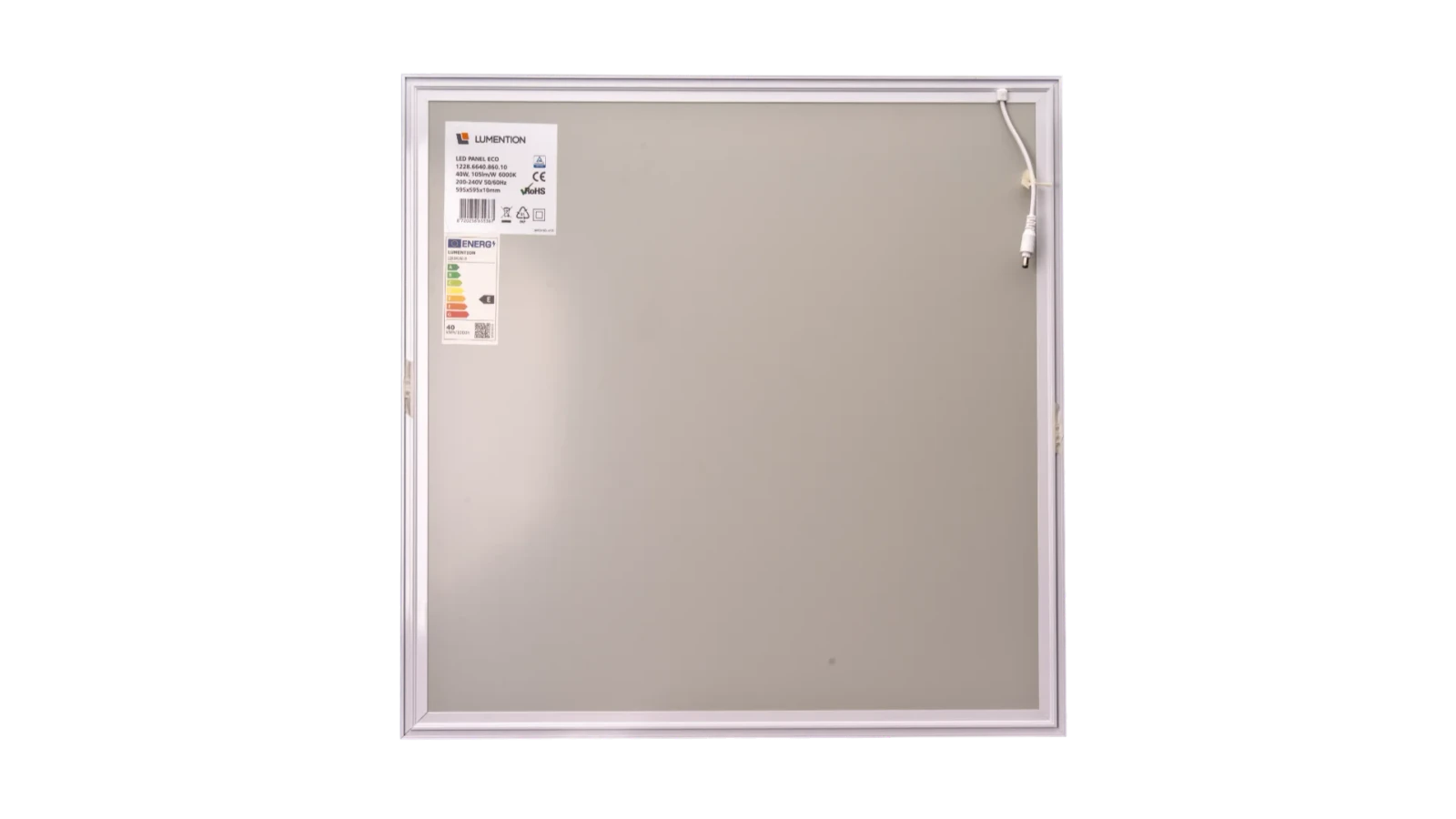 LED Paneel ECO, 40W, 60x60cm, 6000K, Philips Driver, Incl. EU Snoer