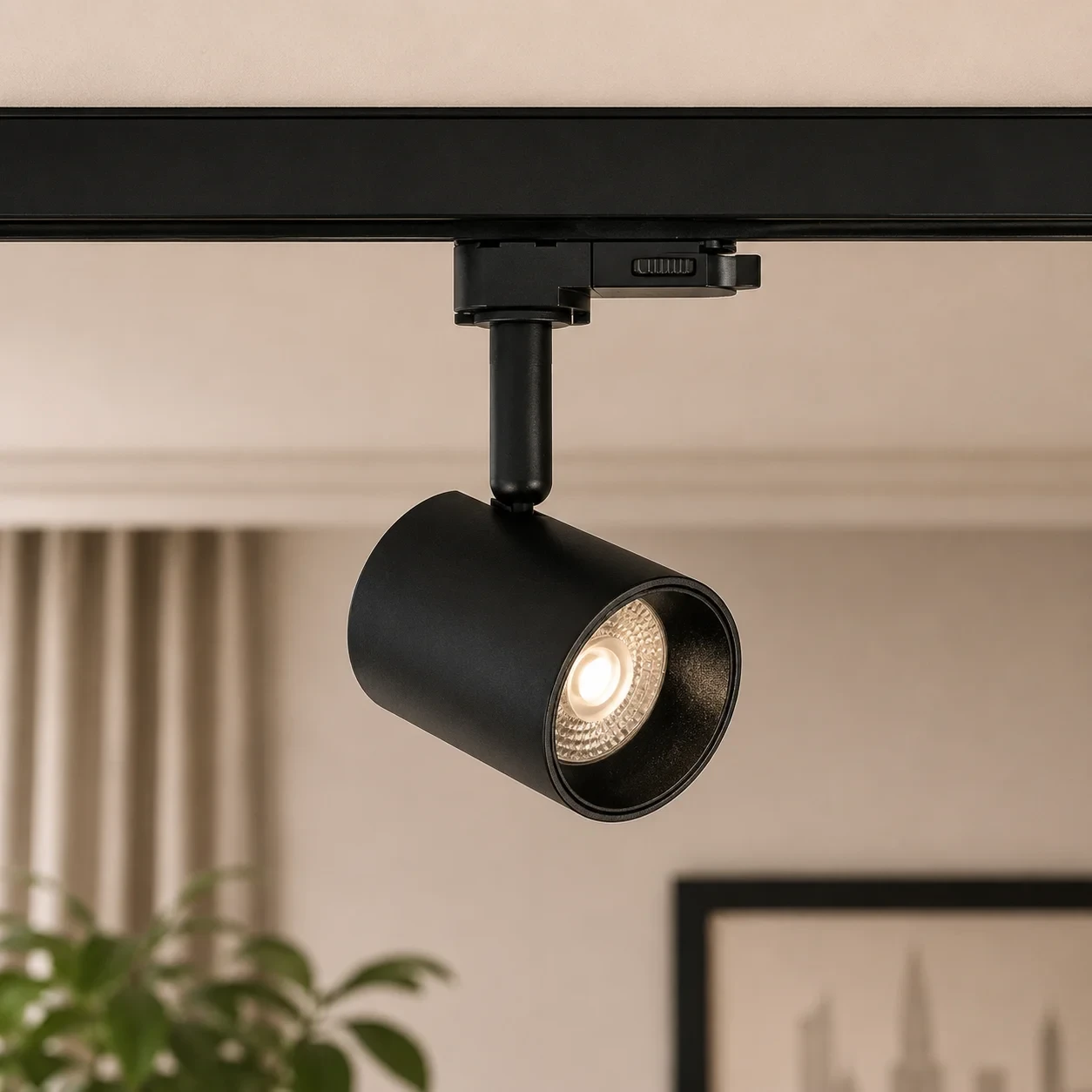 LED Trackspot, 8W, 3000K Warm Wit, Dimbaar, Zwart