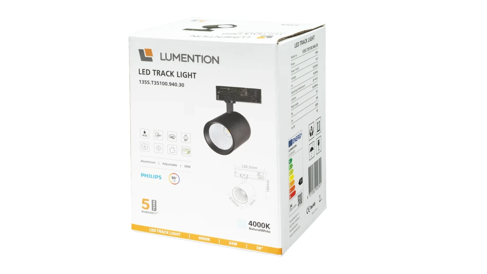 LED Trackspot, 35W, 4000K Neutraal Wit, Zwart