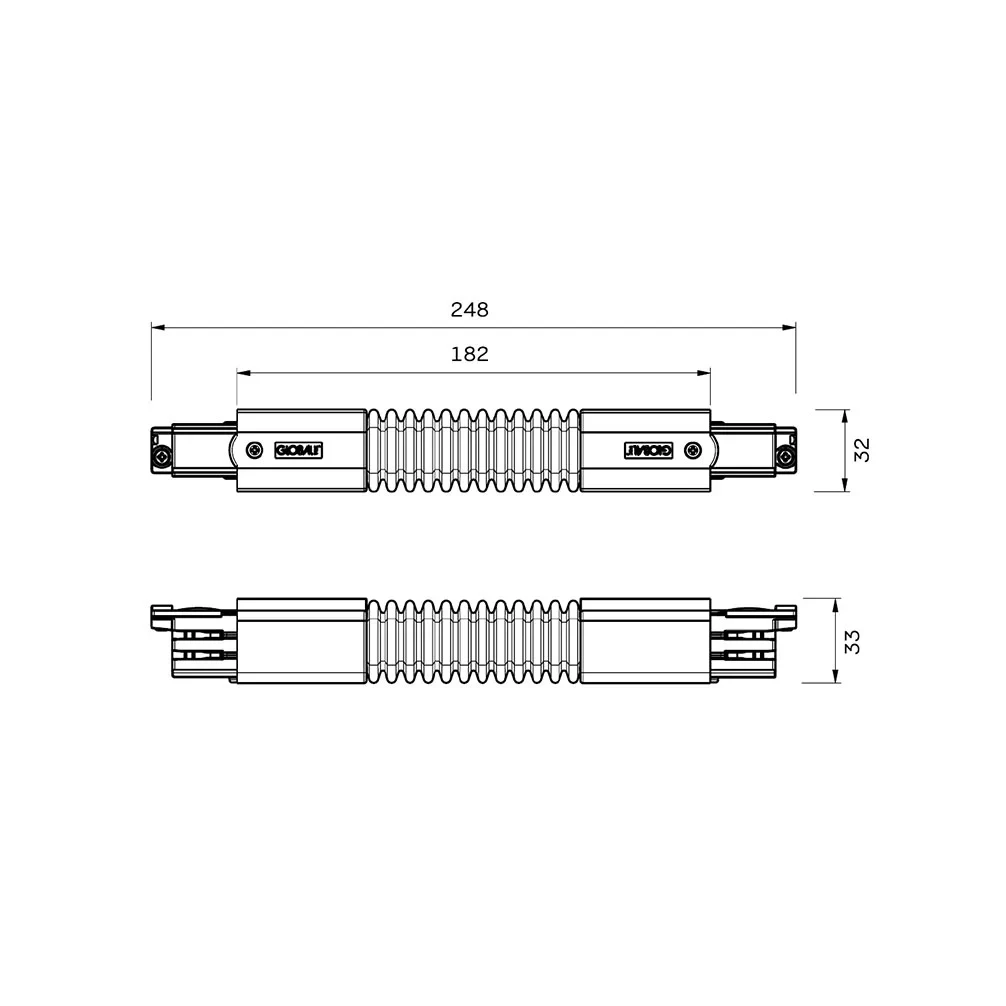 3-Fase Rails Flexibel Hoekstuk, Zwart