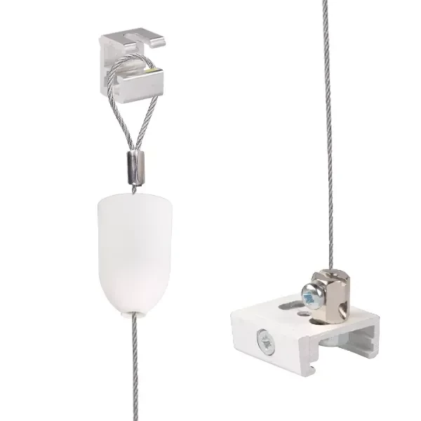 3-Fase Rails Staalkabel Ophangset, 1.5m, Wit