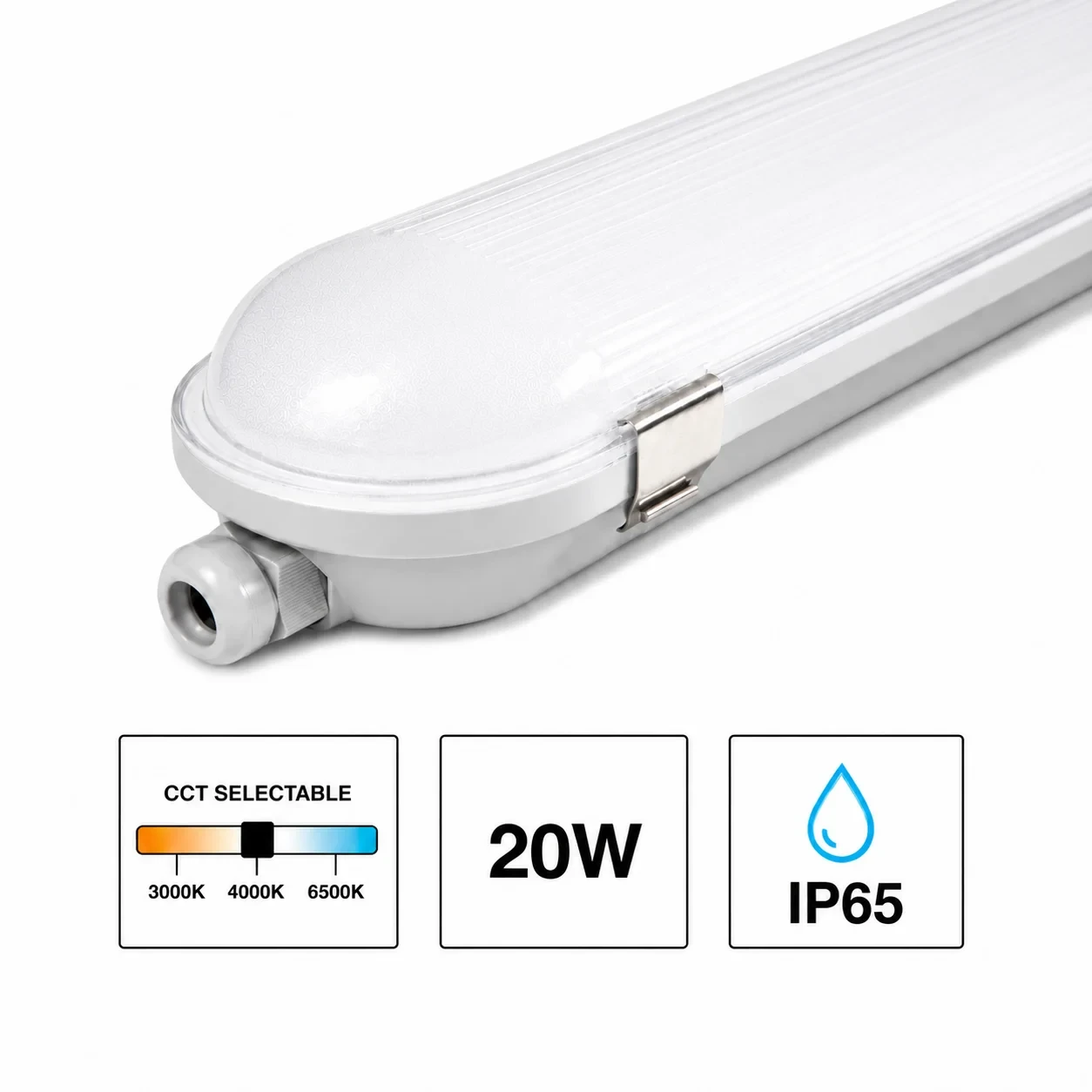 LED Waterdicht Armatuur Pro+, 120 cm, 20W, CCT, IP65