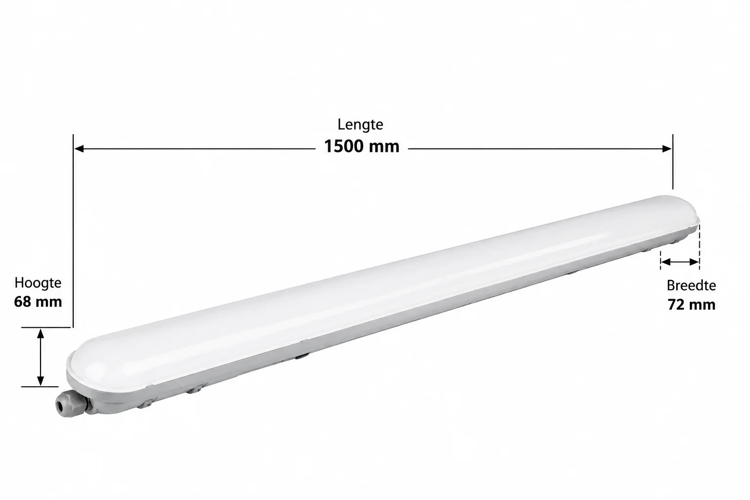 LED Waterdicht Armatuur Pro+, 150 cm, 55W, 3000K/4000K/6500K, IP65