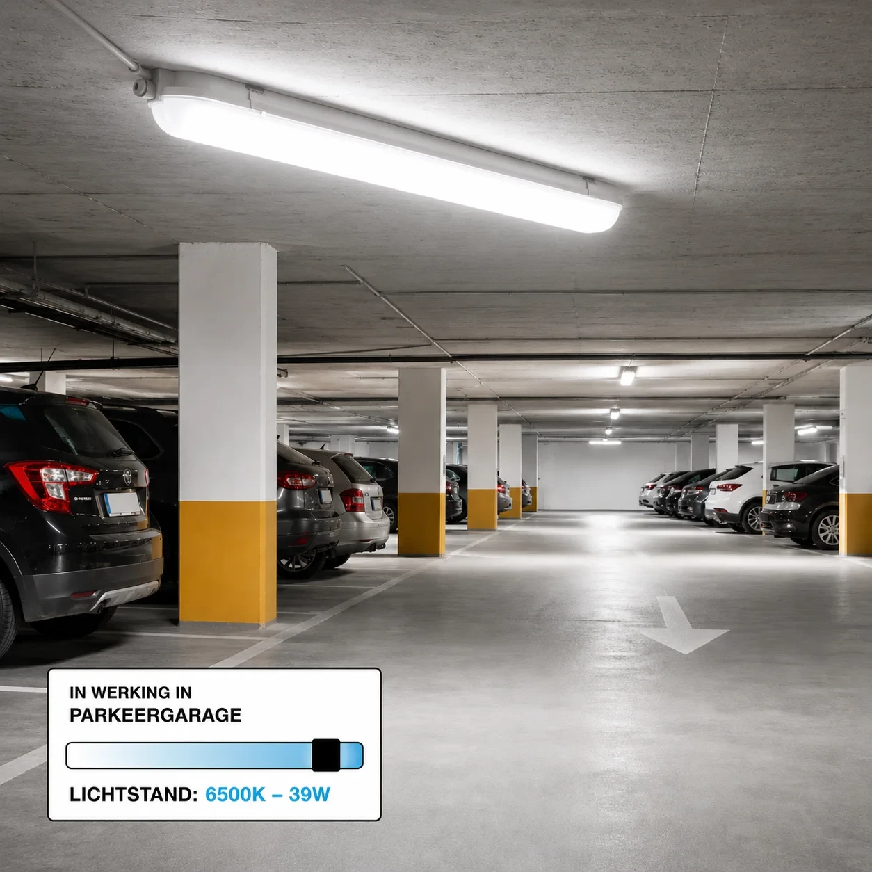 LED Waterdicht Armatuur Pro+, 120 cm, 39W, CCT, IP65, Noodunit