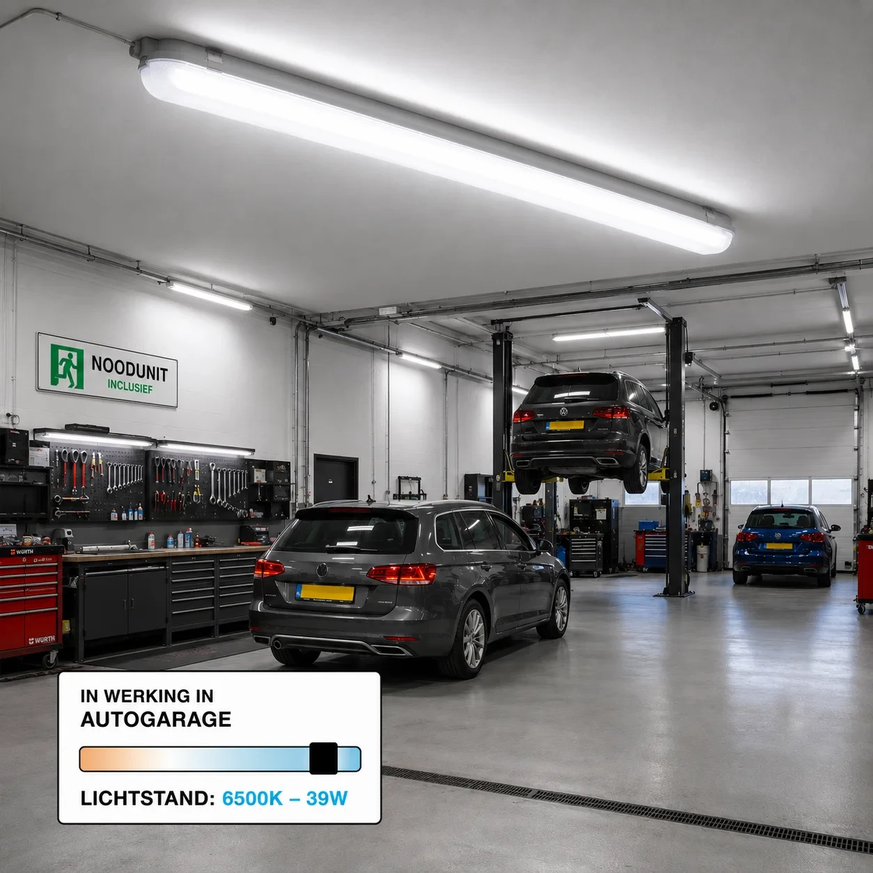 LED Waterdicht Armatuur Pro+, 120 cm, 39W, CCT, IP65, Noodunit