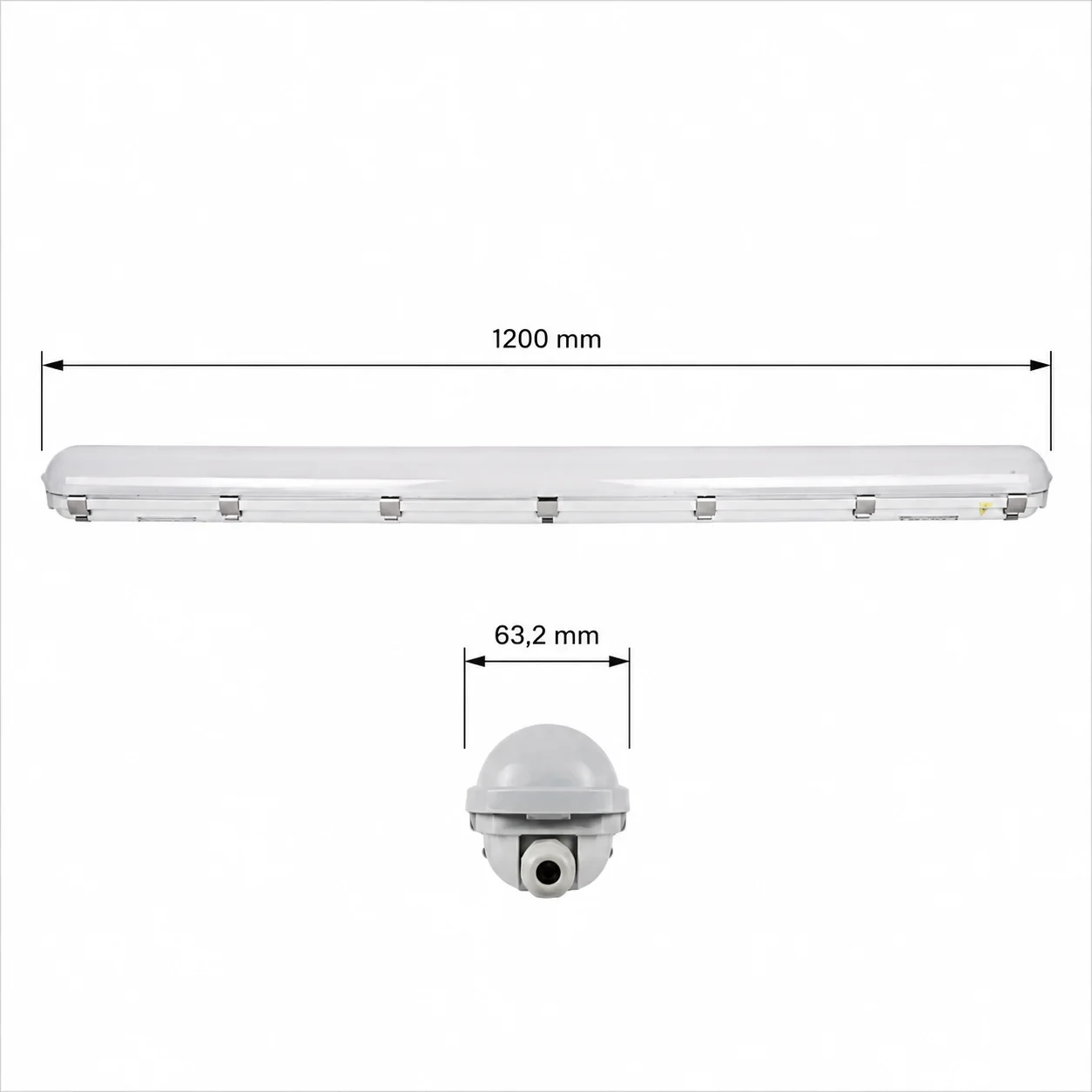 LED Waterdicht Armatuur Pro+, 150 cm, 29W, CCT, IP65, Noodunit
