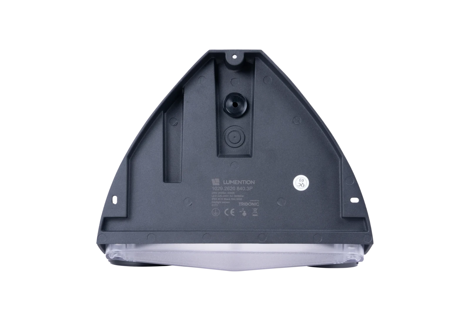 LED Industriële Wandlamp met Schemerschakelaar, 20W, 4000K, IP65, IK10, Zwart