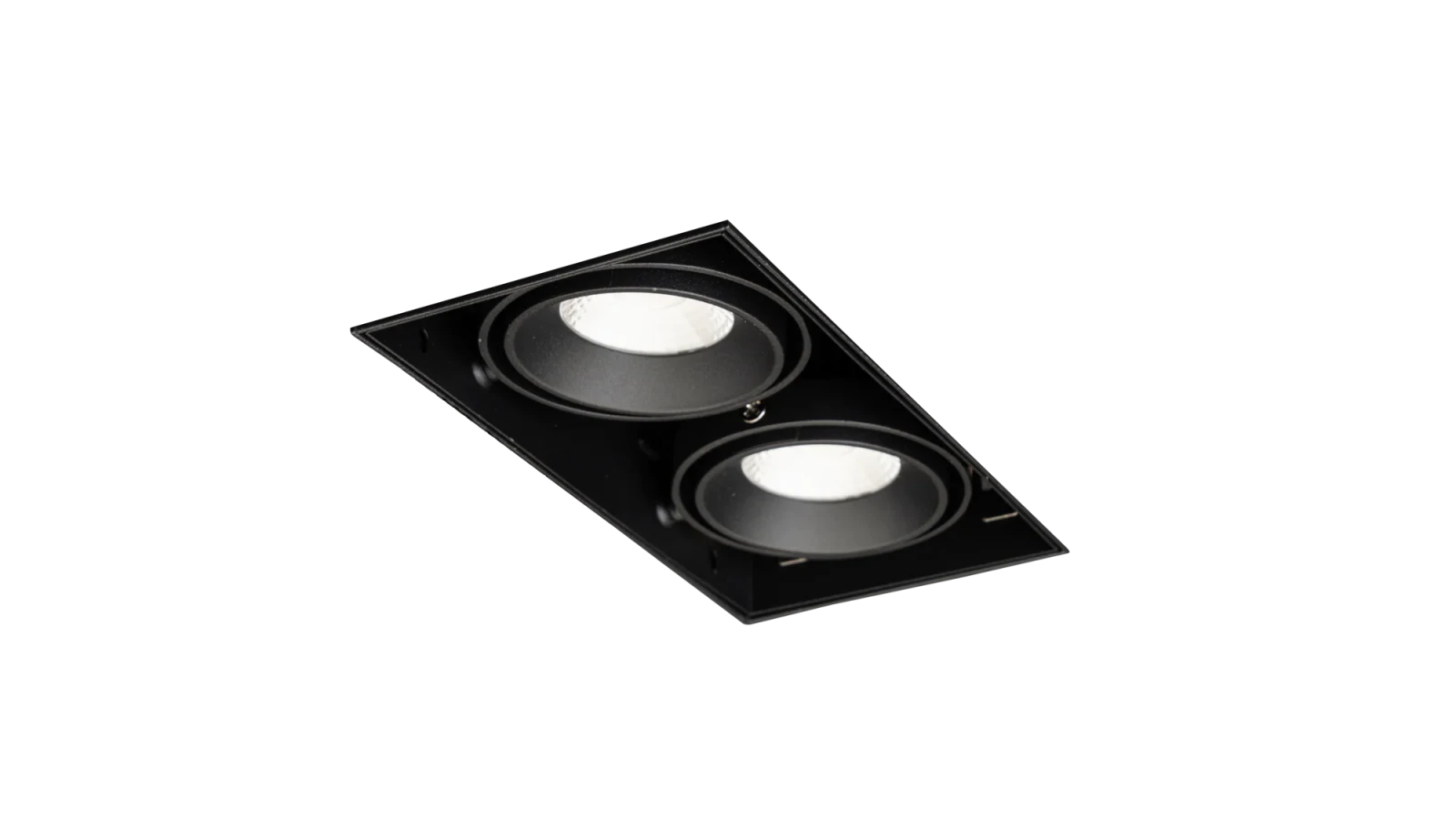 LED Inbouw Trimless Downlight, 2x10W, 2700K, Zwart, Fase Dimbaar