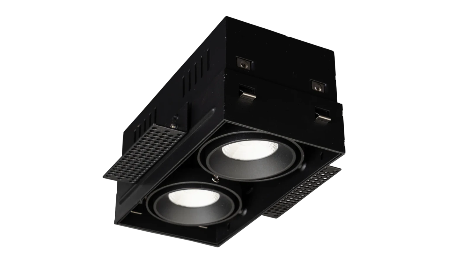 LED Inbouw Trimless Downlight, 2x10W, 2700K, Zwart, Fase Dimbaar