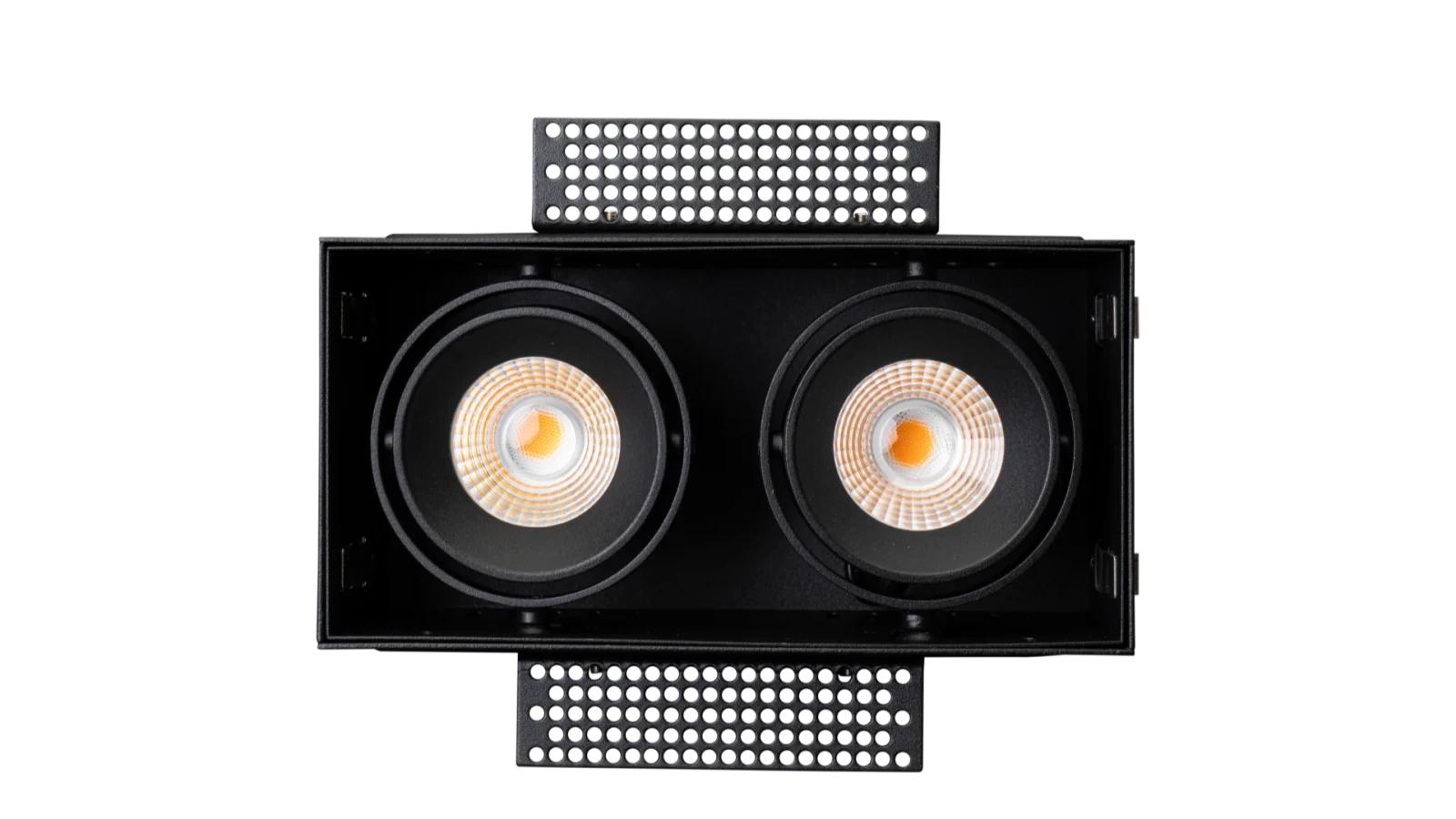 LED Inbouw Trimless Downlight, 2x10W, 2700K, Zwart, Fase Dimbaar