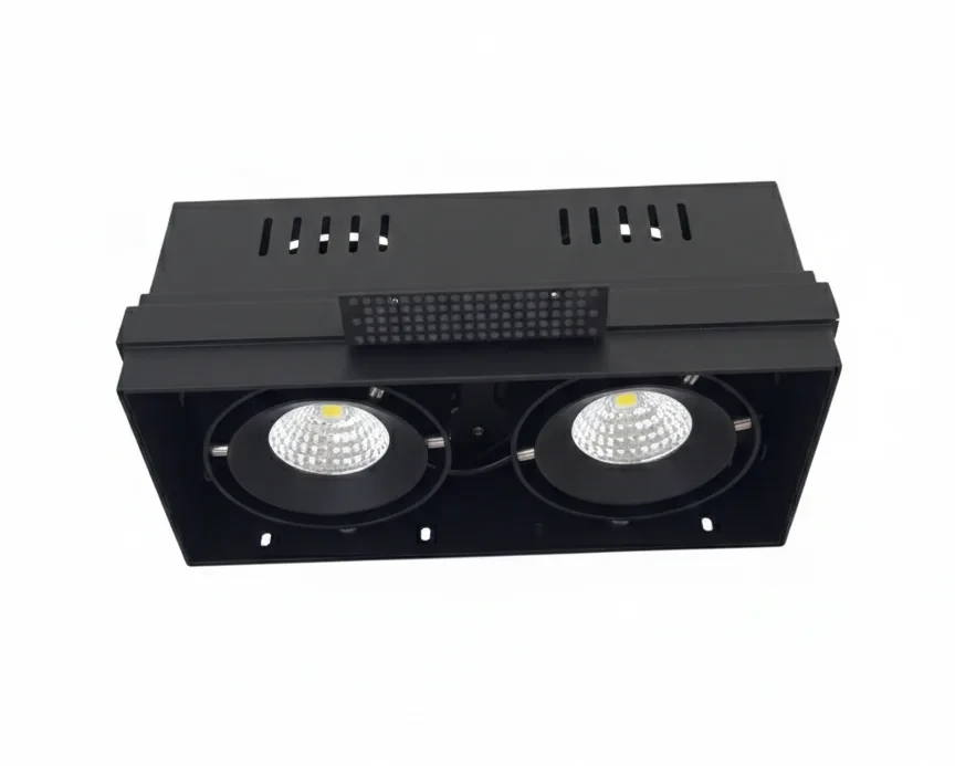 LED Inbouw Trimless Downlight, 2x15W, 2700K, Zwart