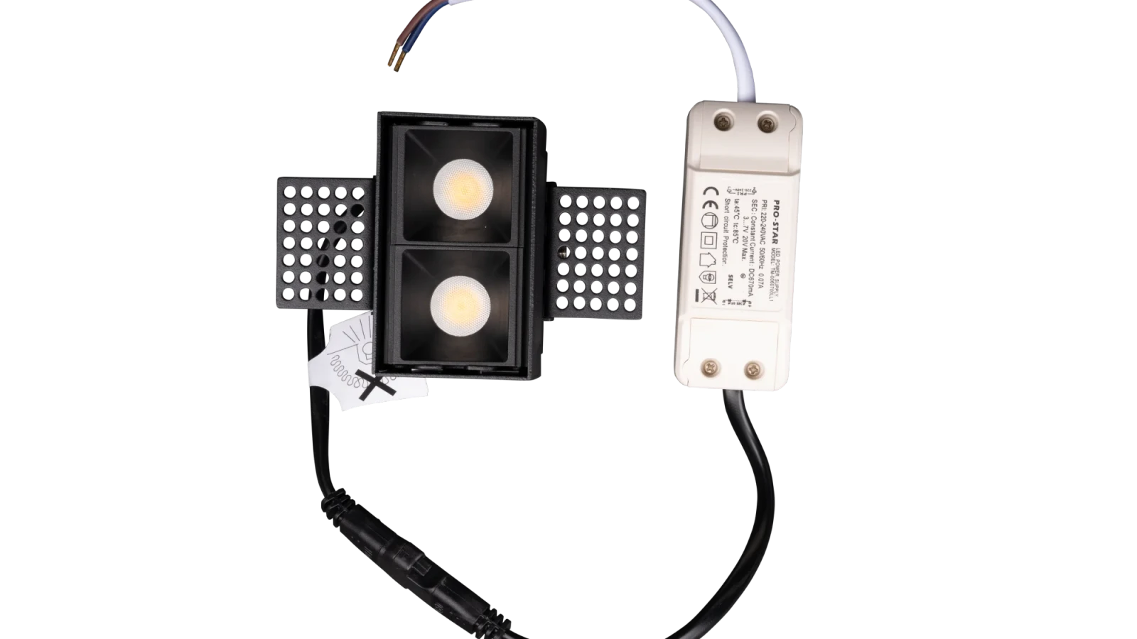 LED Inbouw Trimless Linear Downlight, 2x3W, 2700K, Zwart