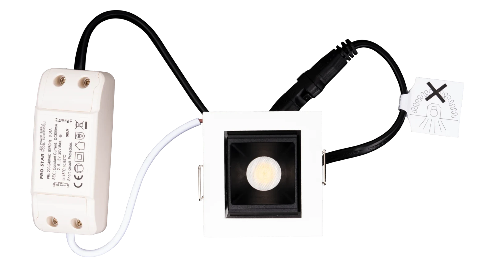 LED Inbouw Linear Downlight, 1x3W, 2700K, Wit