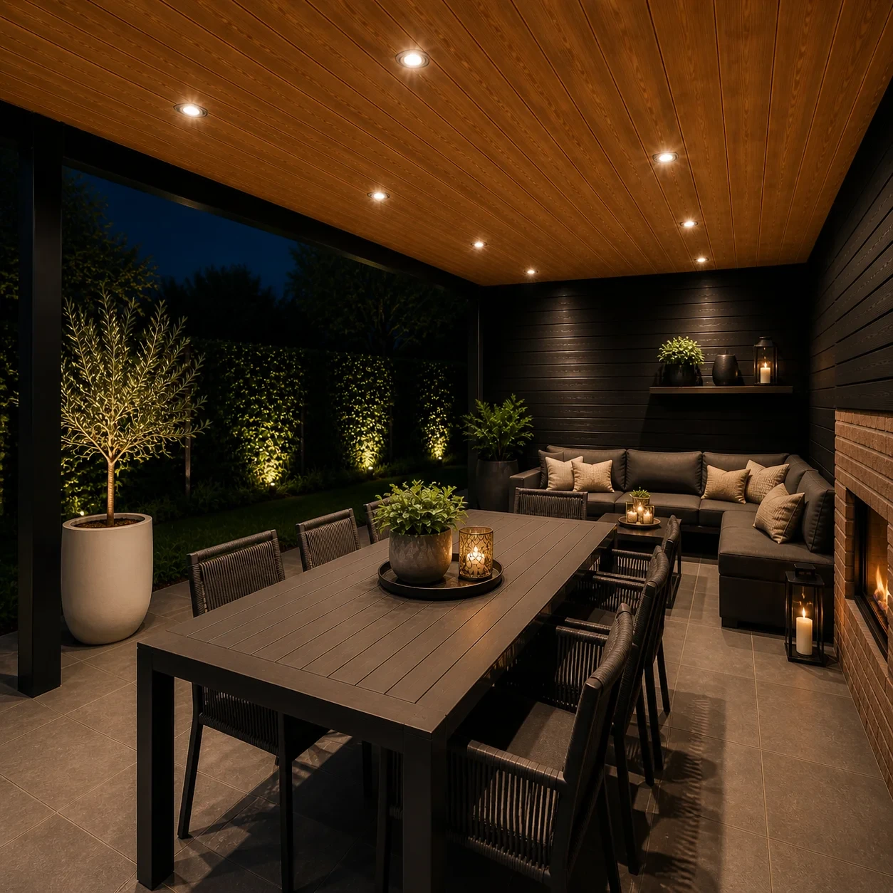 LED Verandaspot Set, 10x3W, CCT, IP65, Dimbaar, Aluminium, Inclusief Trafo