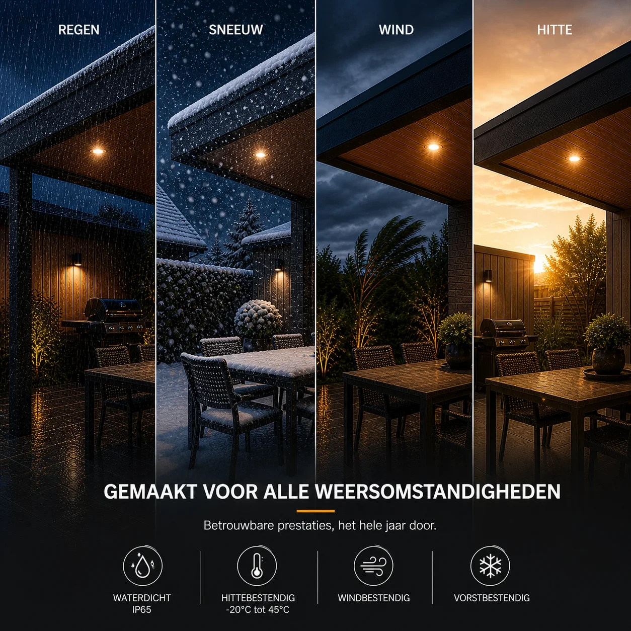 LED Verandaspot Set, 10x3W, CCT, IP65, Dimbaar, Aluminium, Inclusief Trafo