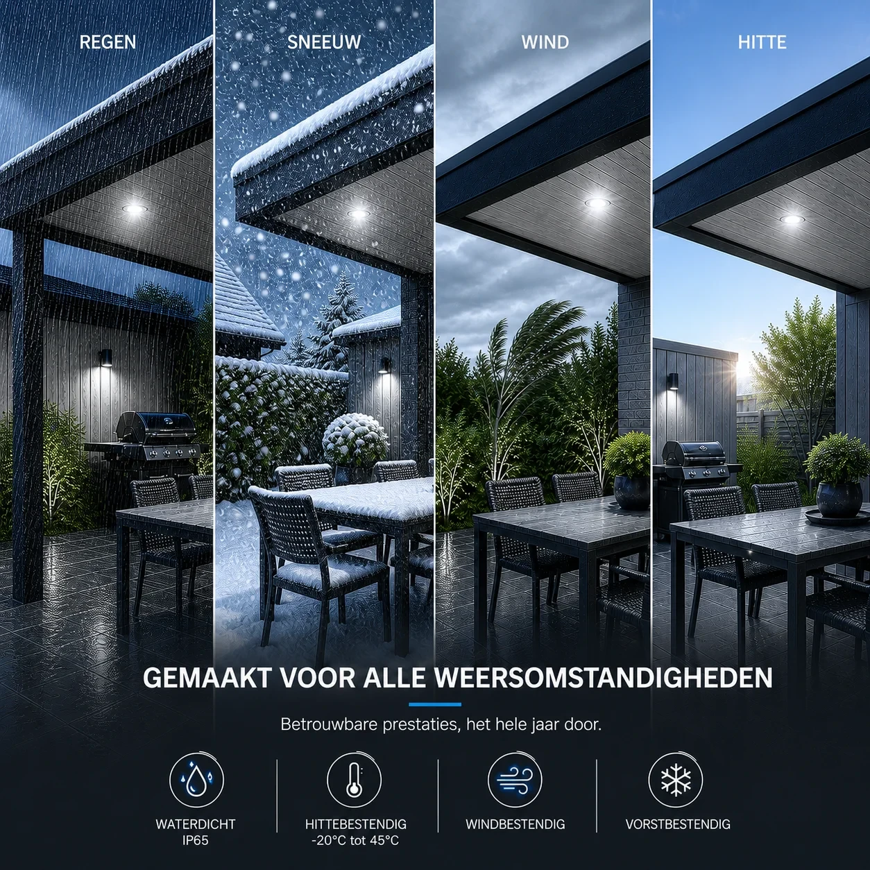 LED Verandaspot Set, 10x3W, 6500K, IP65, Dimbaar, Inclusief Trafo