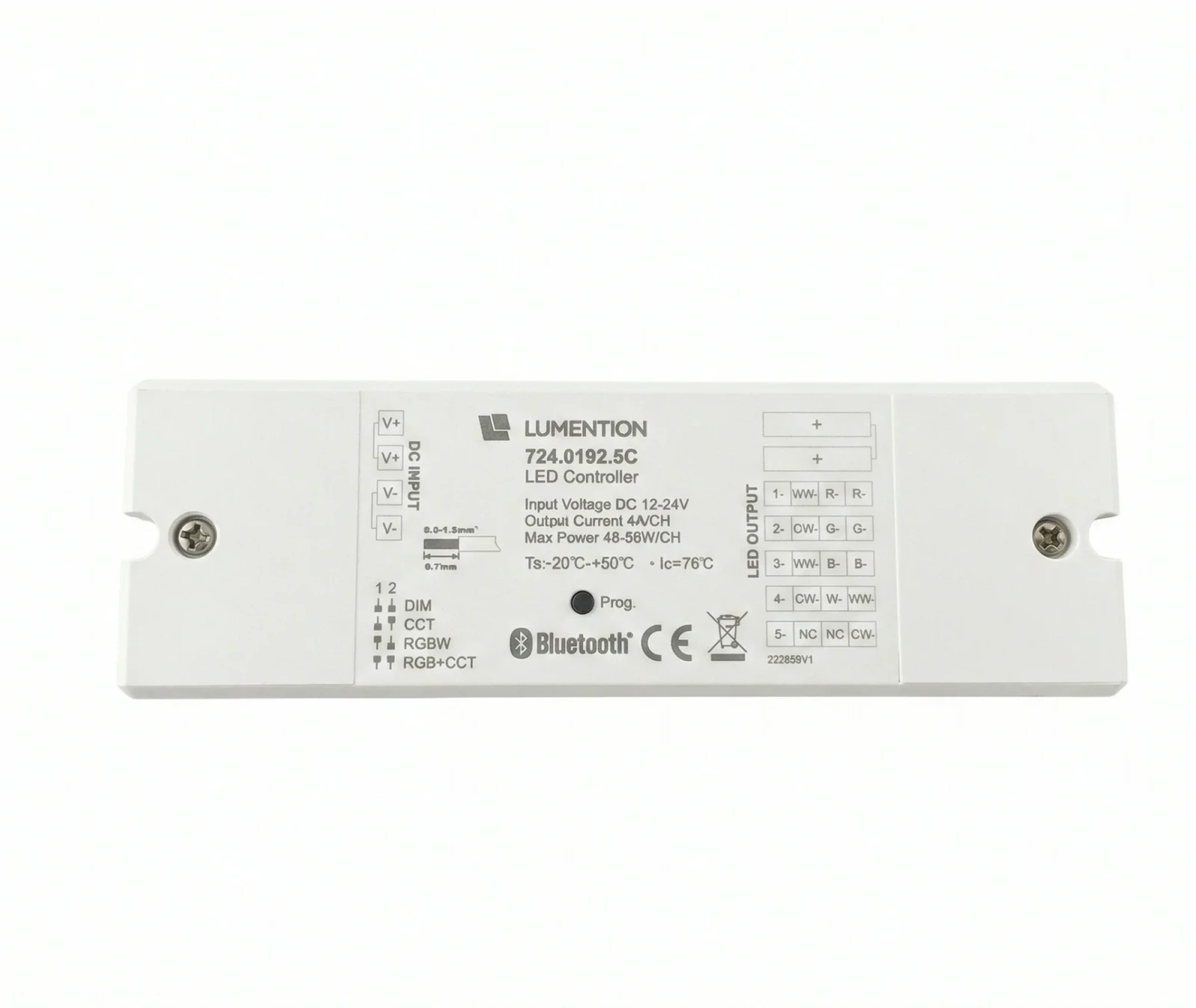5-in-1 RF Bluetooth LED Controller, 12-24V, 5x4A, 240/480W