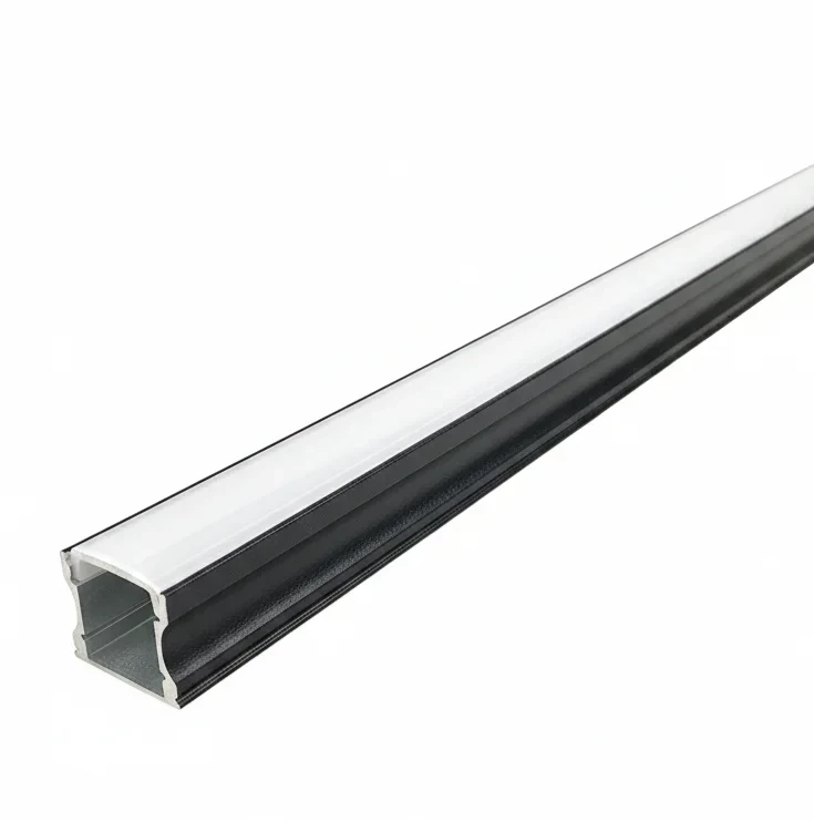 Aluminium U Profiel, 17x15mm, 2m, Zwart