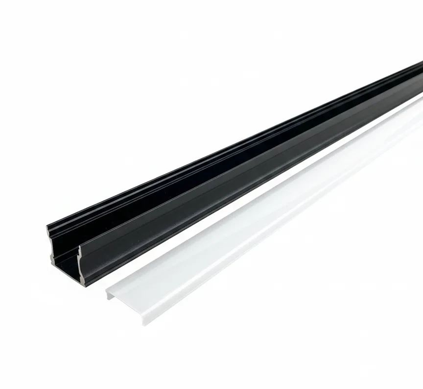 Aluminium U Profiel, 17x15mm, 2m, Zwart